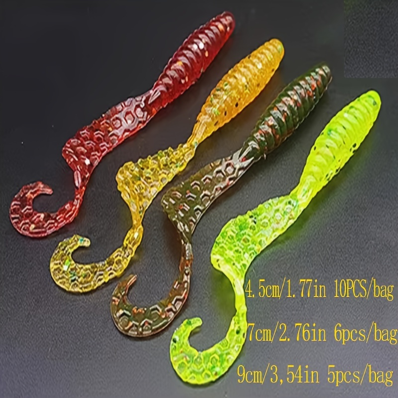 New Soft Plastic Lures Worm 30pc 4cm 0.4g Tail Grub Wobbler Silicone Bait  Maggot Pike Swimbait Saltwater for Carp Fishing Tackle