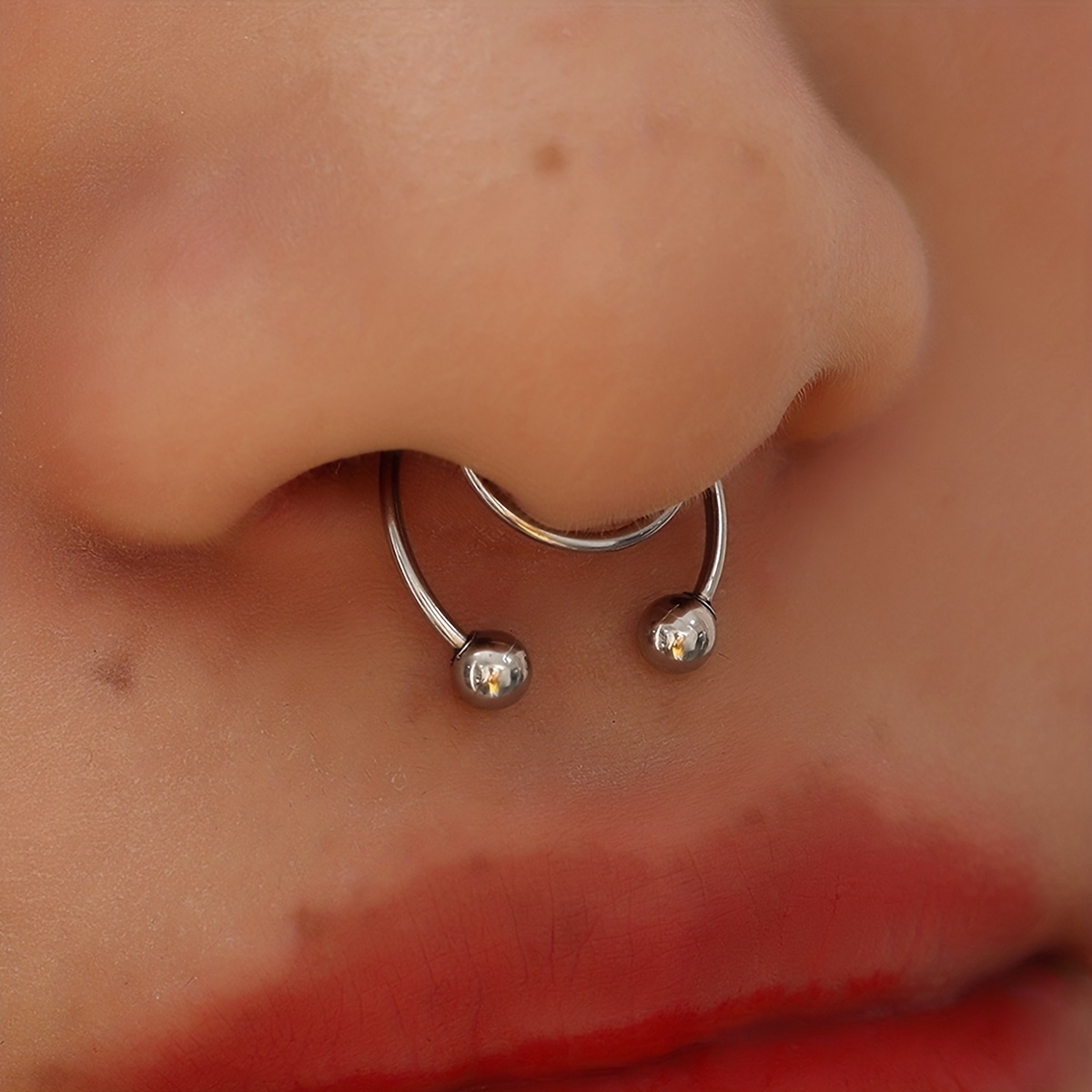 V shaped Geometric Fake Nose Septum Ring For - Temu