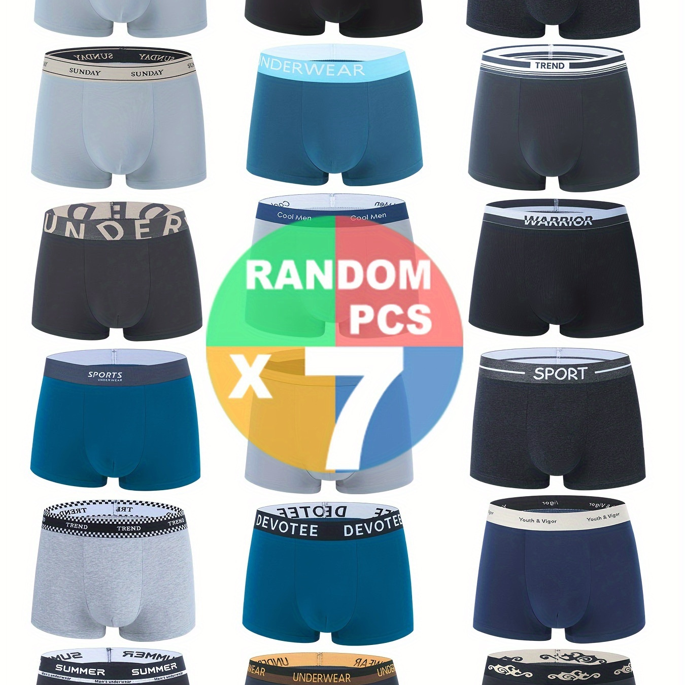 

7pcs Briefs - , & Comfortable Waistband | Assorted | For Him