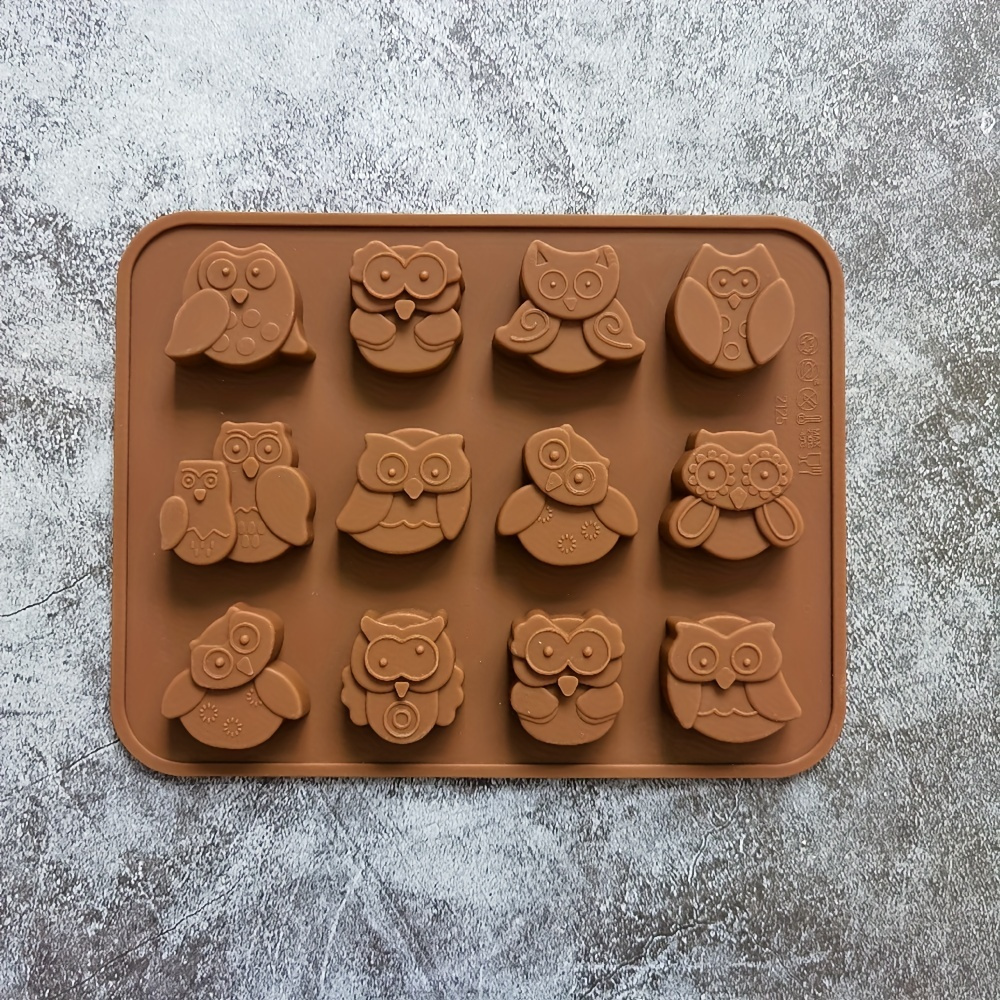 

1pc, Chocolate Mold, Silicone Owl Shaped Candy Chocolate Mold Kitchen Handmade Baking Diy Candy Ice Cube Mold