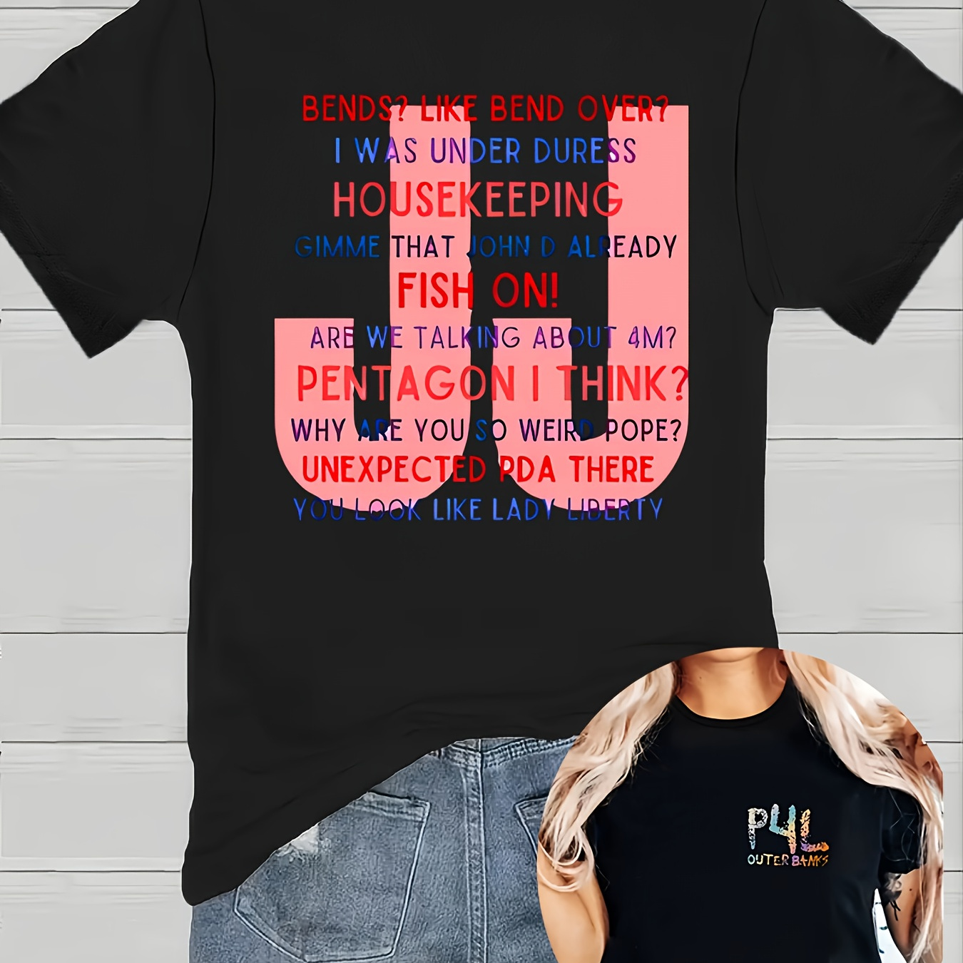 

Confort | T-Shirt Décontracté pour Femmes des - Imprimé Slogan , Col Rond, Manches Courtes, Mélange de Polyester Extensible, Lavable en Machine, T-Shirts pour Dames