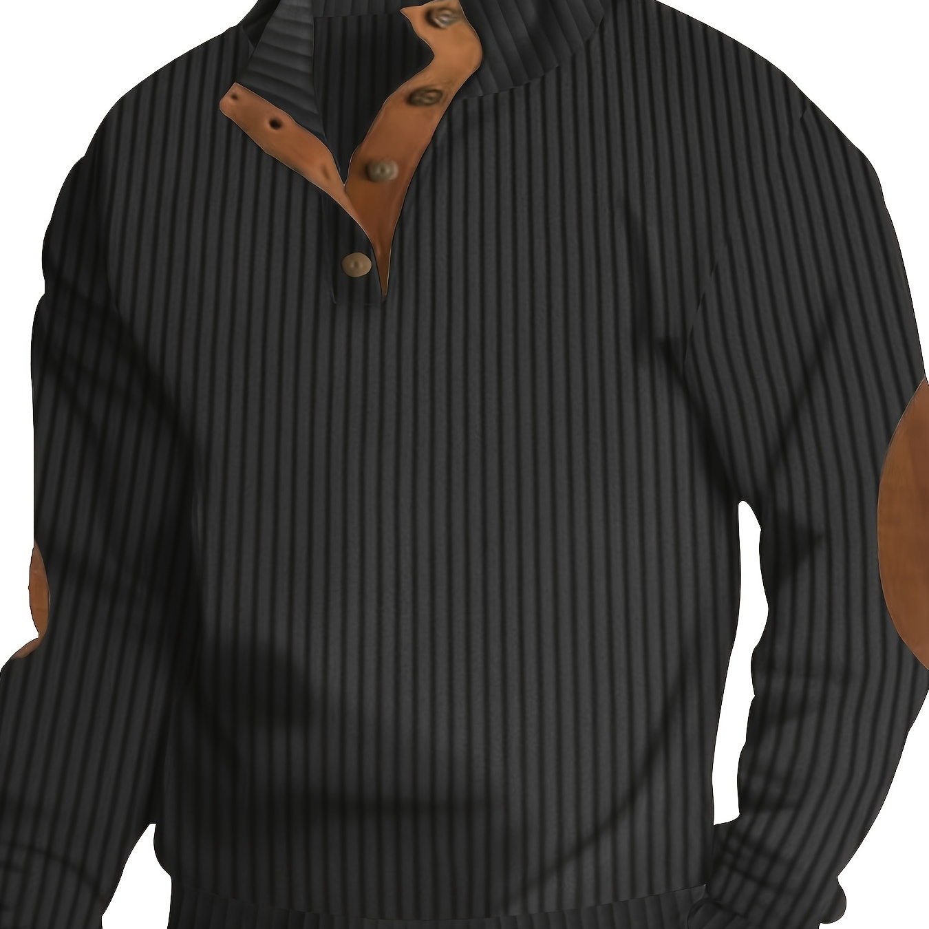 

Vertical Striped Long-sleeve Pullover With A Stand Collar For Autumn And .