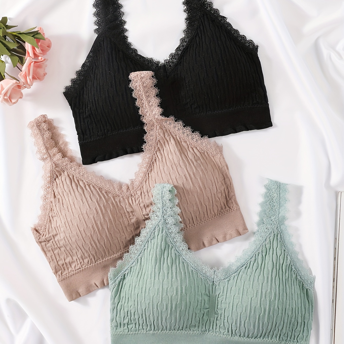 

3- 's Bralettes, , , , Underwear, Camisole, Tank Top, ,