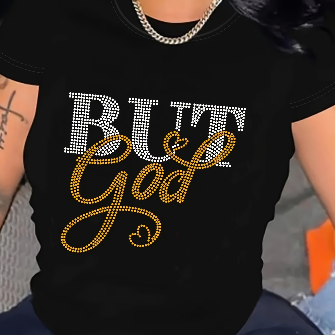 

Letter Print Crew Neck T-shirt, Casual Short Sleeve T-shirt For Spring & Summer, Women's Clothing
