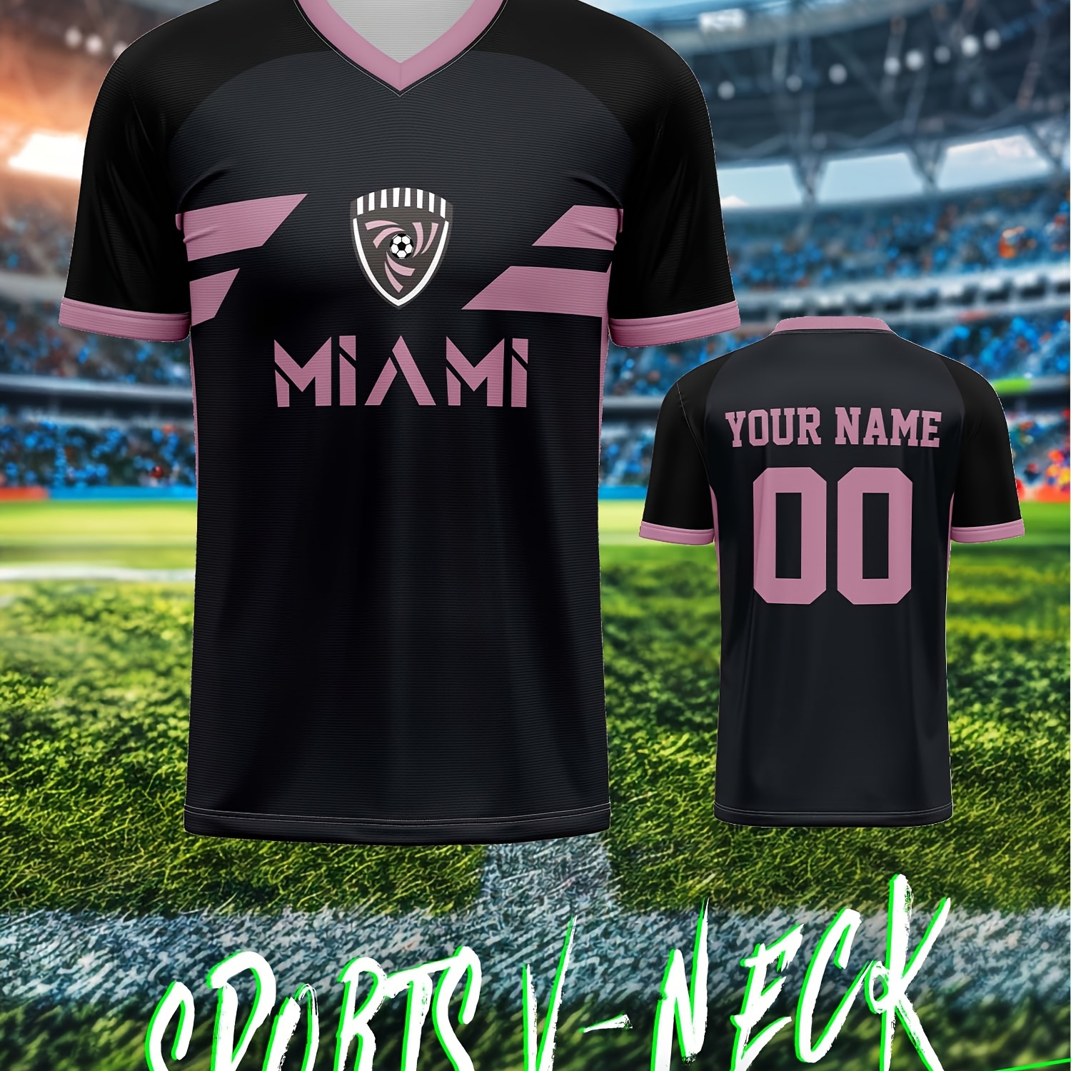 

2024 Customise Your Own Jersey, Men' Team Club Training V-neck Football Jersey Tops Front And Back Printed Daily Casual Party Gathering