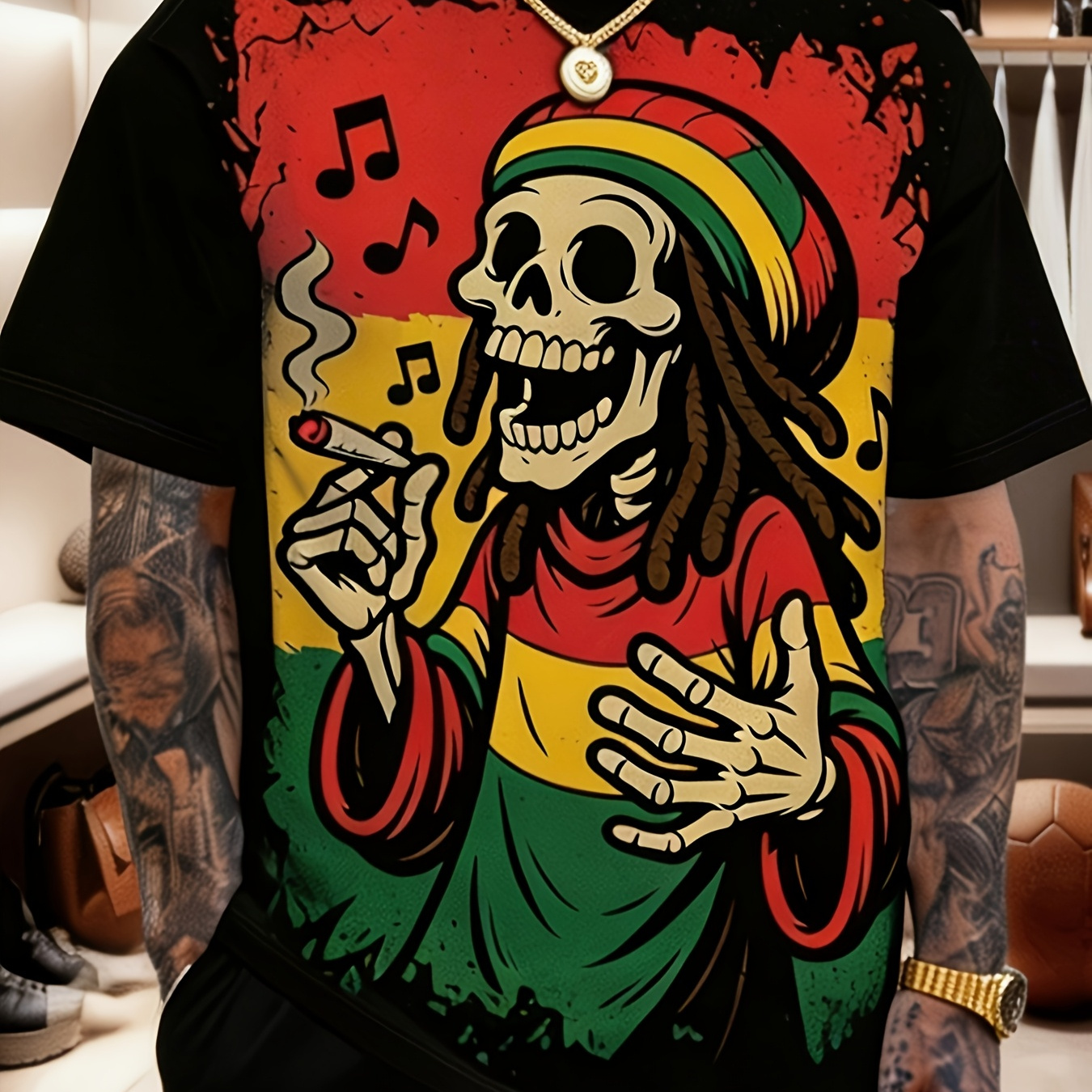 Printed Design – Not Textured *'s Short-Sleeve T-Shirt, European and * Hip-* Themed Crew Neck Top, Streetwear Trendy Casual Short-Sleeve Top, Suitable for *, Daily * T-Shirt image 4