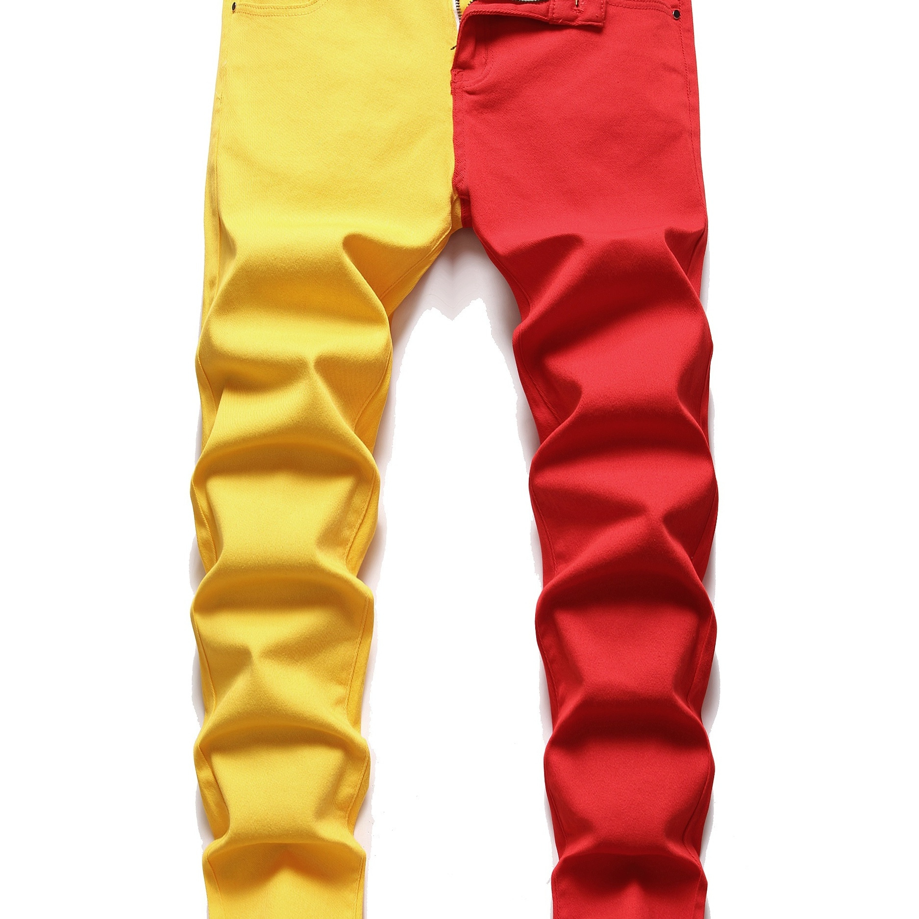

Men's Skinny Street Style Straight Patchwork Cotton Jeans