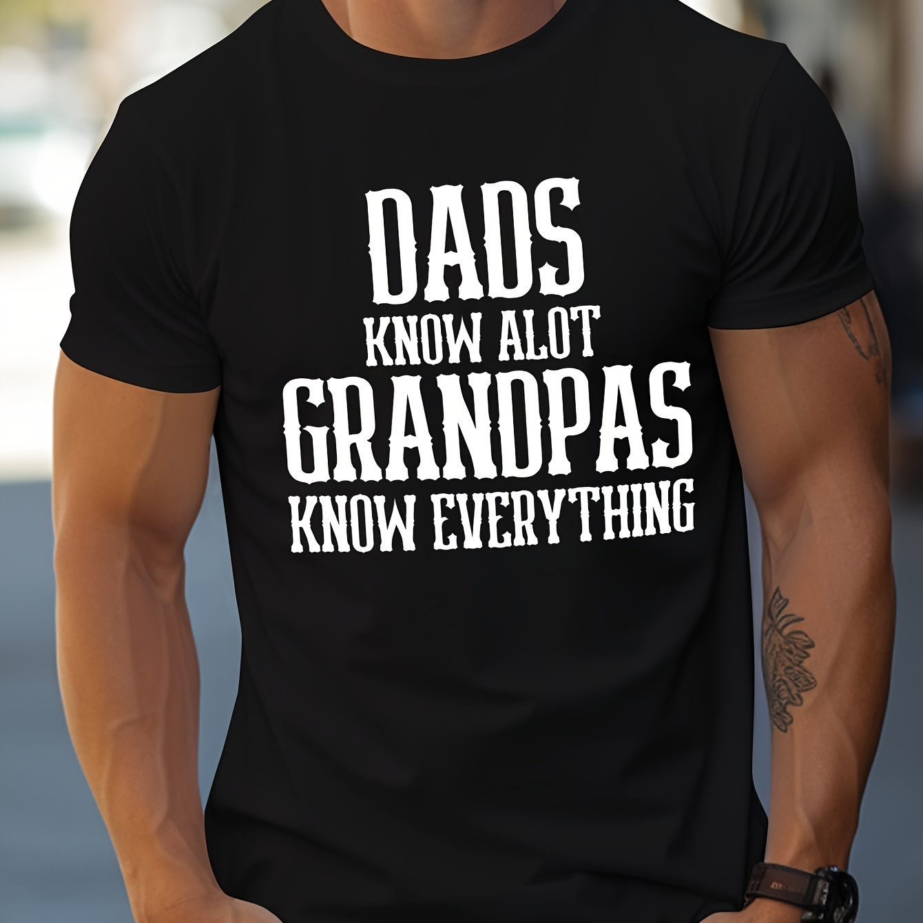 

Tees For Men, 'grandpa Knows Everything' T Shirt, Casual Short Sleeve Tshirt For Summer Spring Fall, Tops As Gifts