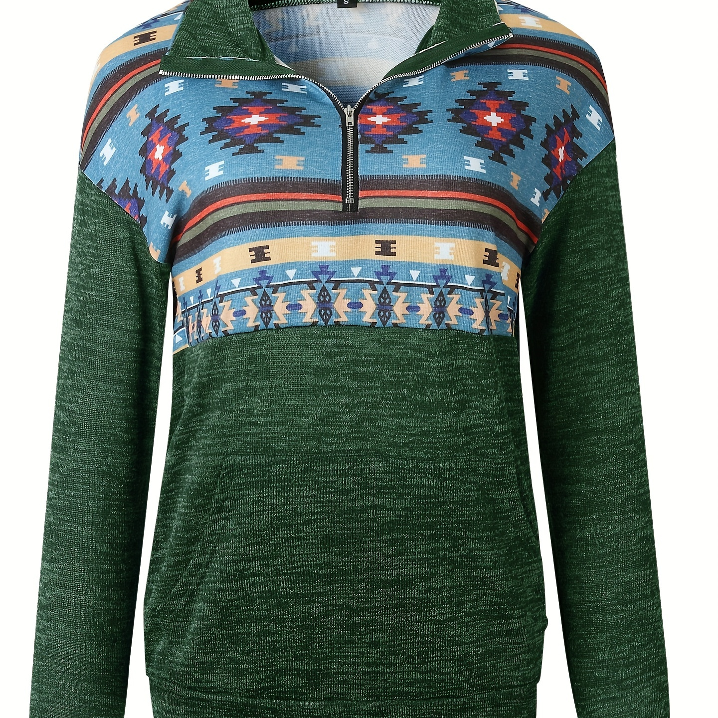 

Autumn And Winterfashion Patchwork Zipper Lapel Long Sleeved Sweatshirt