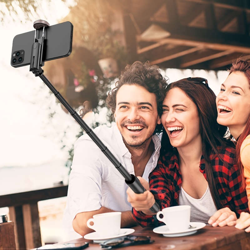 Selfie Stick Tripod, Integrated Portable Selfie Stick With Detachable Remote, Extendable Reinforced Aluminum Alloy Telescopic Rod Phone Tripod Compatible With IPhone14/14 Pro 13/13 Pro/12/11 Pro/XS M