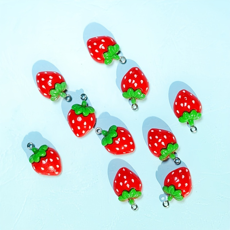 

10pcs Strawberry Pendants Charms Diy Handmade Jewelry Accessories