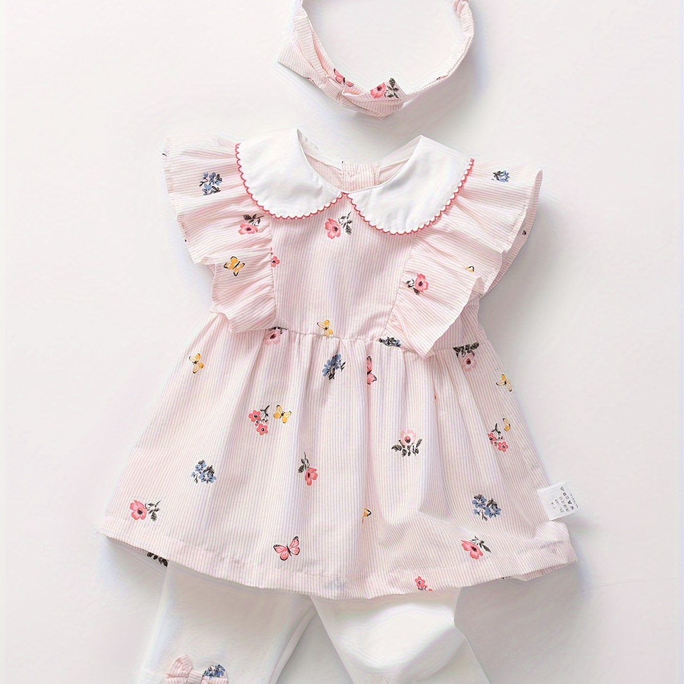 

Two-piece Ensemble De Vêtements D'été Pour Bébé Filles, Haut Sans Manches À Motif Mignon Et Un Bandeau, Vêtements Pour Bébé Au Design De Princesse À La Mode Et Élégant