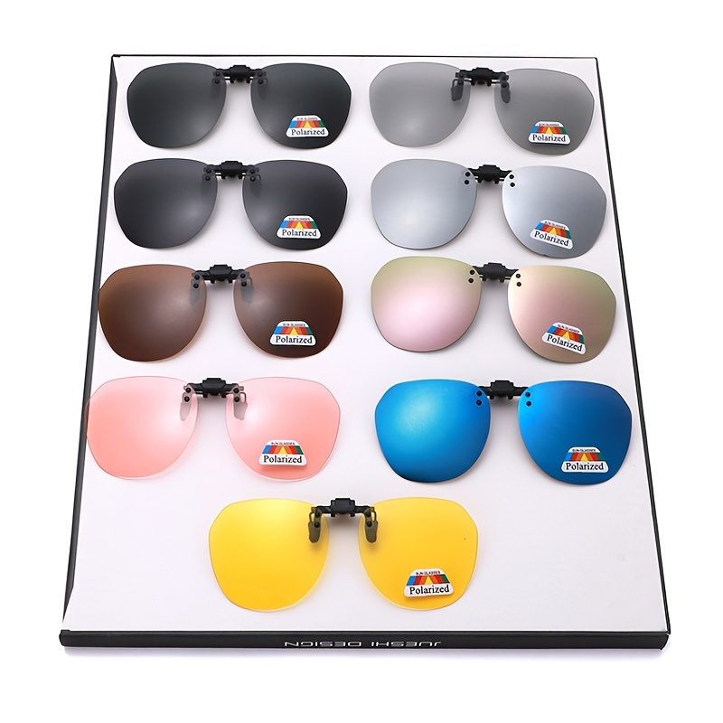 

Polarized Clip On Sunglasses Women Men Drivers Compact Flip Up Glasses Over Prescription Glasses Unisex