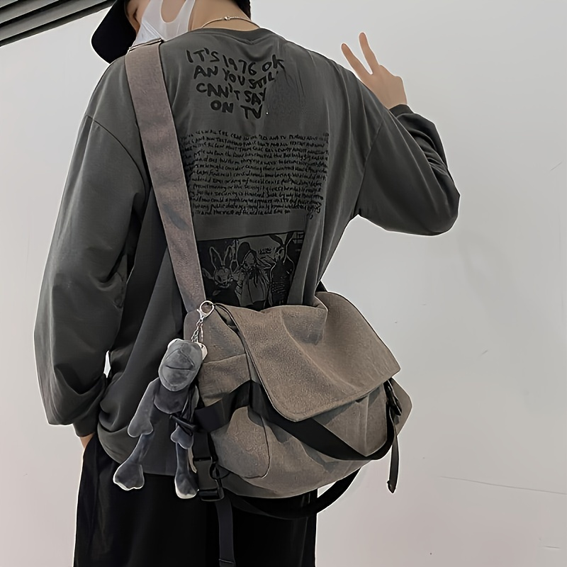 Men's Vintage Canvas Messenger Bag, Casual Travel Crossbody Bag, Multi  Pocket Large Capacity Shoulder Bag - Temu