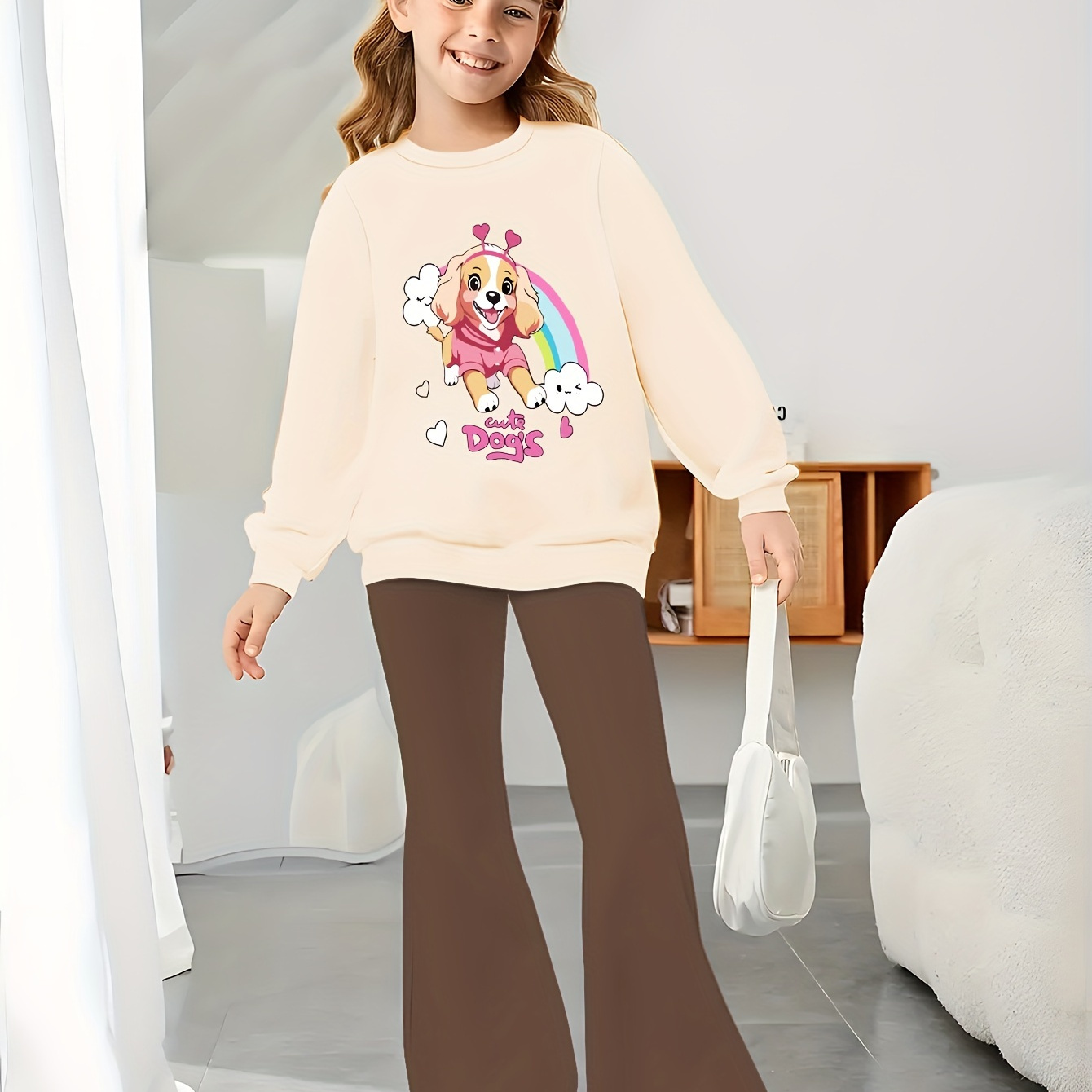 

' Sweatshirt & Pants Set - , Polyester For , , - For Fall And , , Outfit, For