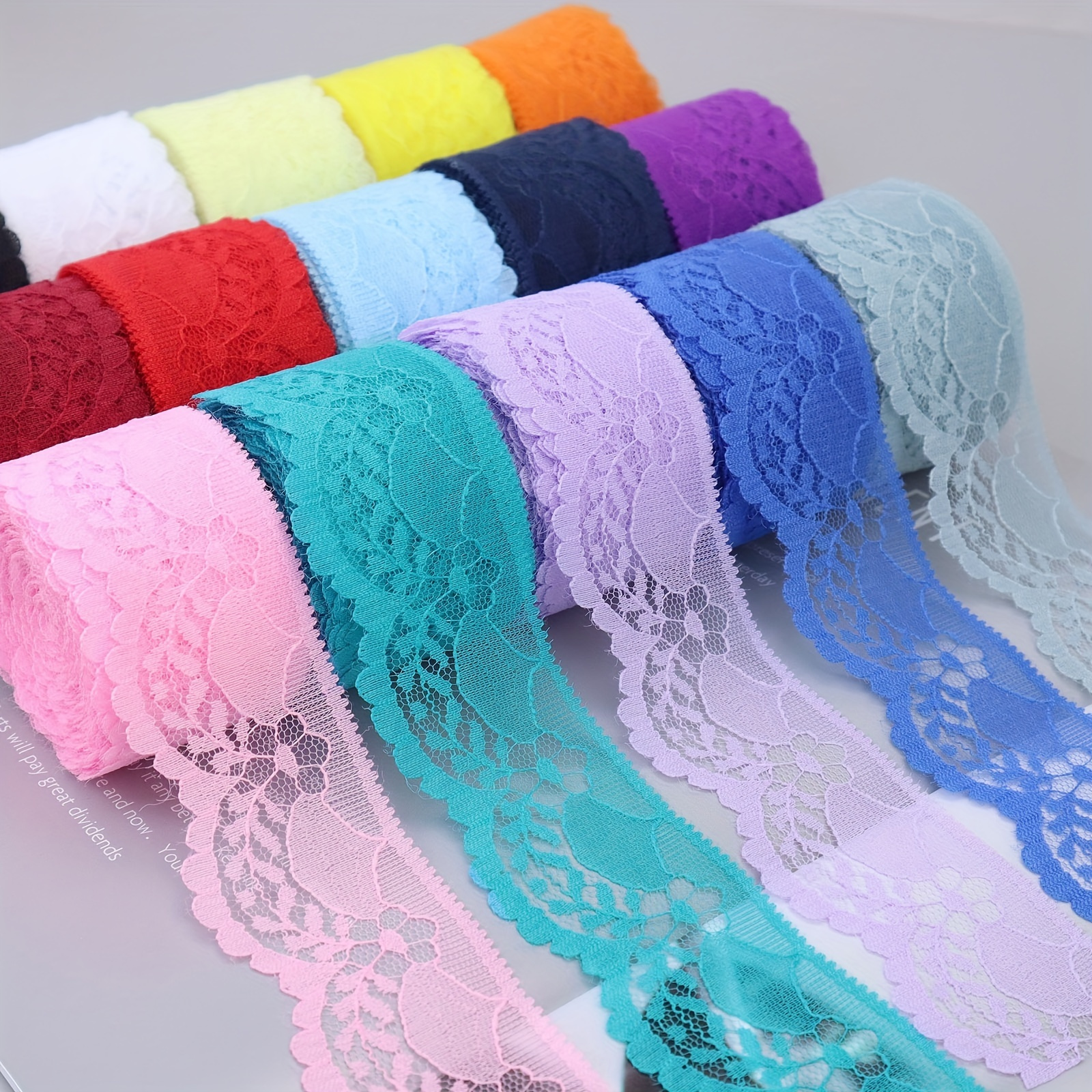 3 Meters Colorful Eyelash Lace Wide Lace Trim Floral Pattern - Temu