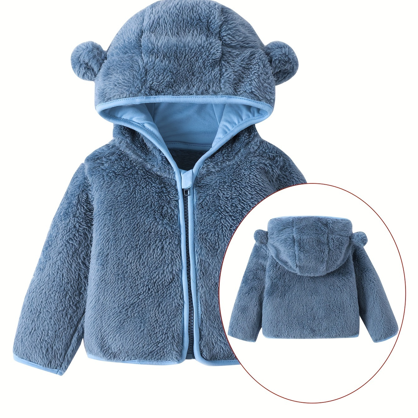 Fleece Jacket Toddler Girls Boys Cute Bear Ear Hoodie - Temu Canada