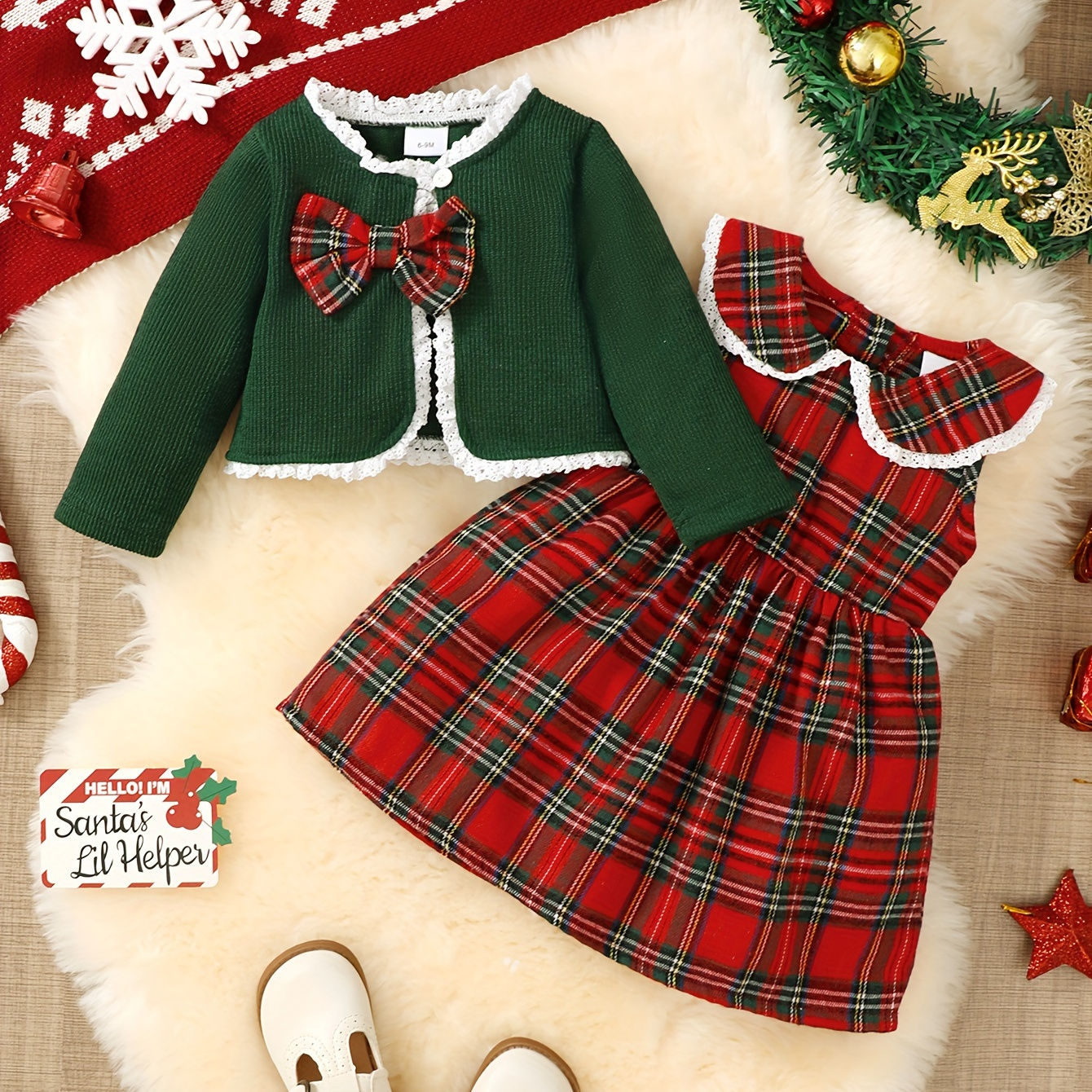 

' Christmas And Set Bow , Polyester Outfit, Regular Fit Fall/ Non-stretch - Polyester And Elastane , For