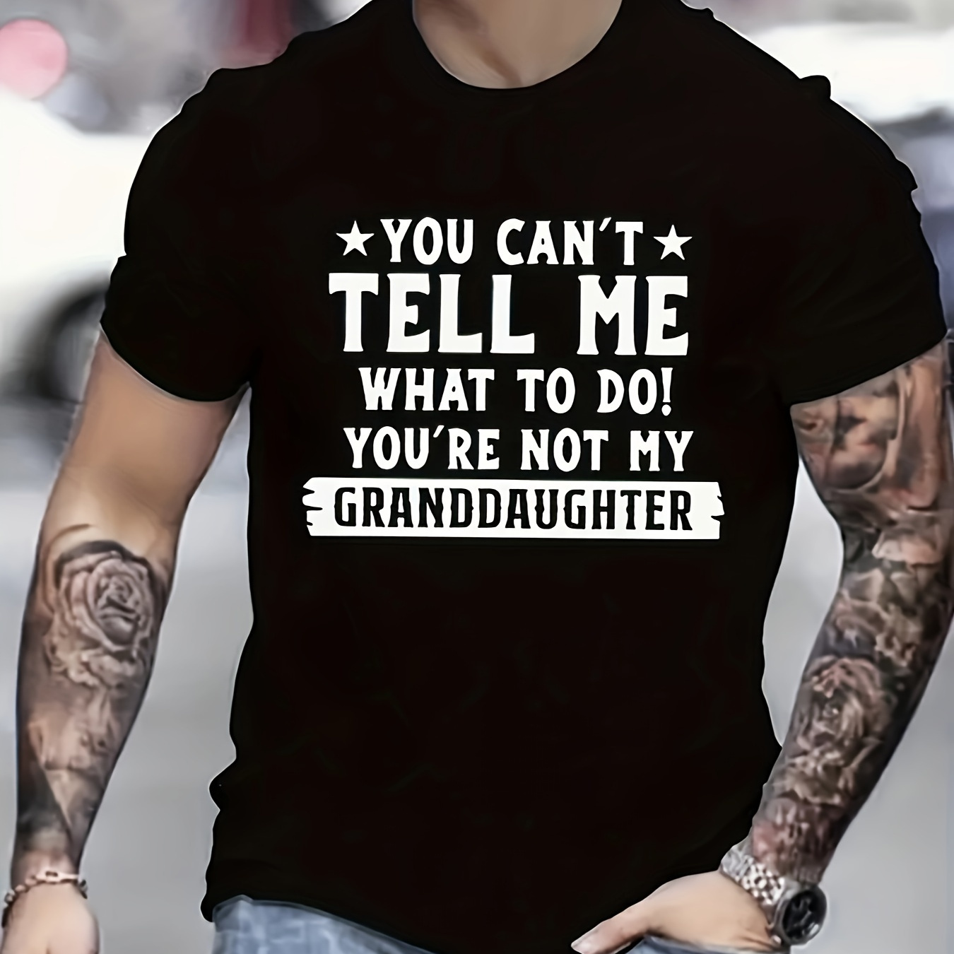 

Men's Tell Me Graphic Tee - Crew Neck, Regular Fit, Durable Stretch, Ideal For Sports & Casual Wear