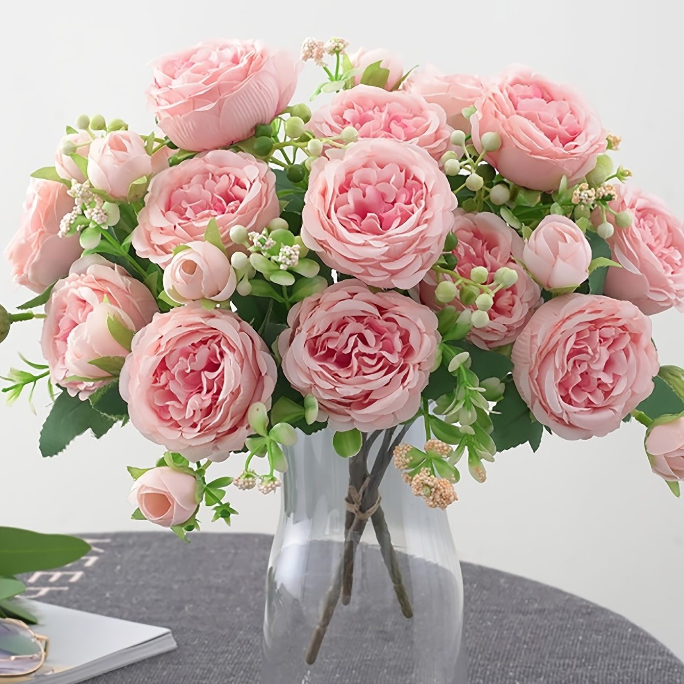 

1pc 5 Heads Simulation Persian Roses For Diy Bouquets And Home Decor - Plastic Flower Perfect For Weddings, Engagement Parties, Mother's Day, Birthdays, And More!