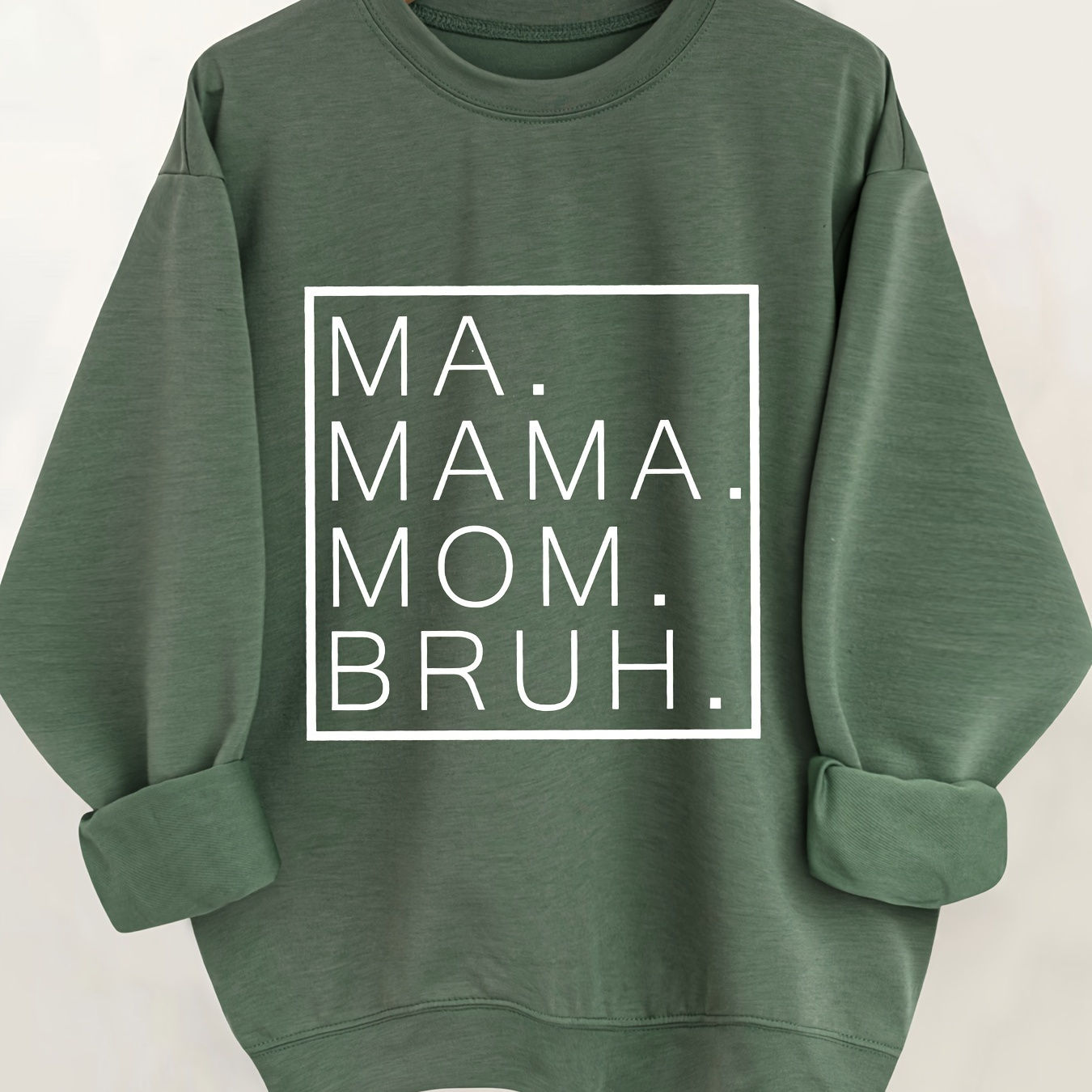 

Mama Letter Print Pullover Sweatshirt, Casual Long Sleeve Crew Neck Sweatshirt For Fall & Winter, Women's Clothing