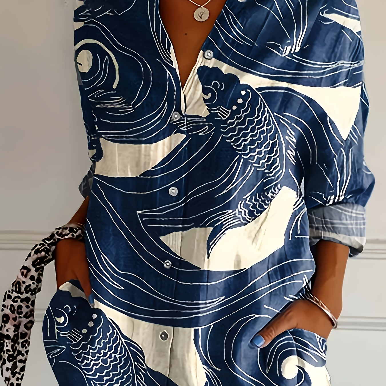 

Women's Casual Polyester Shirt With Animal Pattern, 100% Polyester Woven Fabric, Button-up Collar Style, , Adult Fit, Apparel | Trendy Casualwear | Polyester Fabric