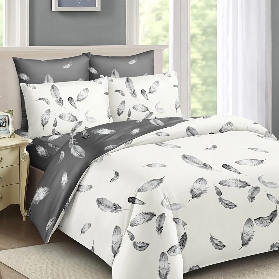 3pcs Duvet Cover Set, AB Version Design Floral Bedding Set, Soft Comfortable Duvet Cover, For Bedroom, Guest Room (1*Duvet Cover + 2*Pillowcases, Without Core)