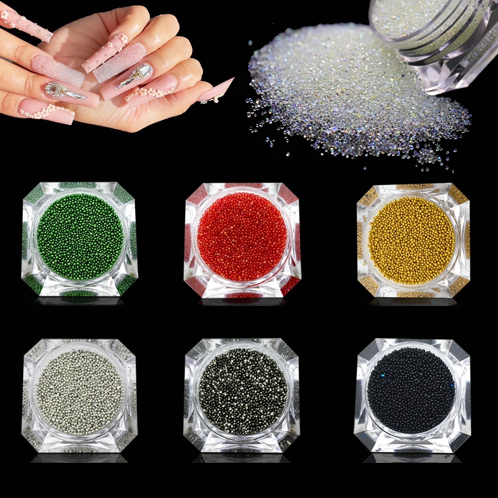 10000Pcs Pixie Nail Crystals Rhinestones Micro 1.2mm Mini Glass Dust Nail  Beads Jewels-Tiny Small Gems Stones Iridescent Charms - AliExpress