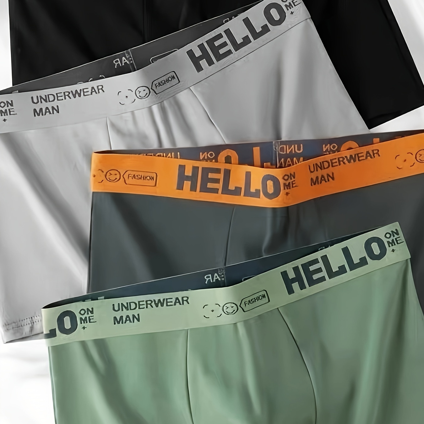 

4pcs Men's Oversized Boxer Briefs - Soft, Breathable, Comfortable Sports Underwear, Plus Size, Assorted Colors (mint Green, Black & More), Polyester-spandex Blend, Machine Washable, Plus Size