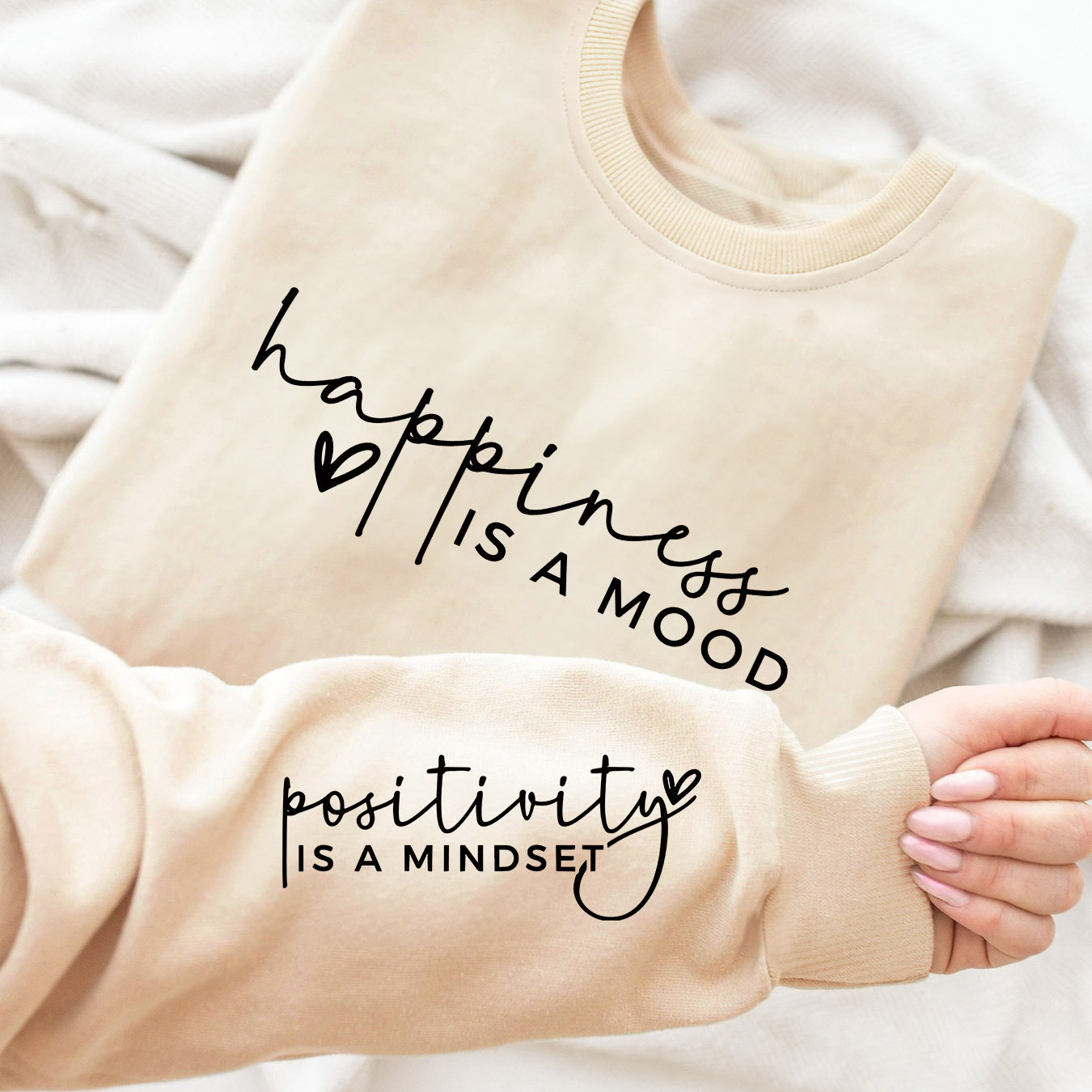 TEMU Women's Casual Crew Neck Sweatshirt With Graphic Print - Polyester 100%, Knit Fabric, Alphabet Pattern, Spring/fall Fashion