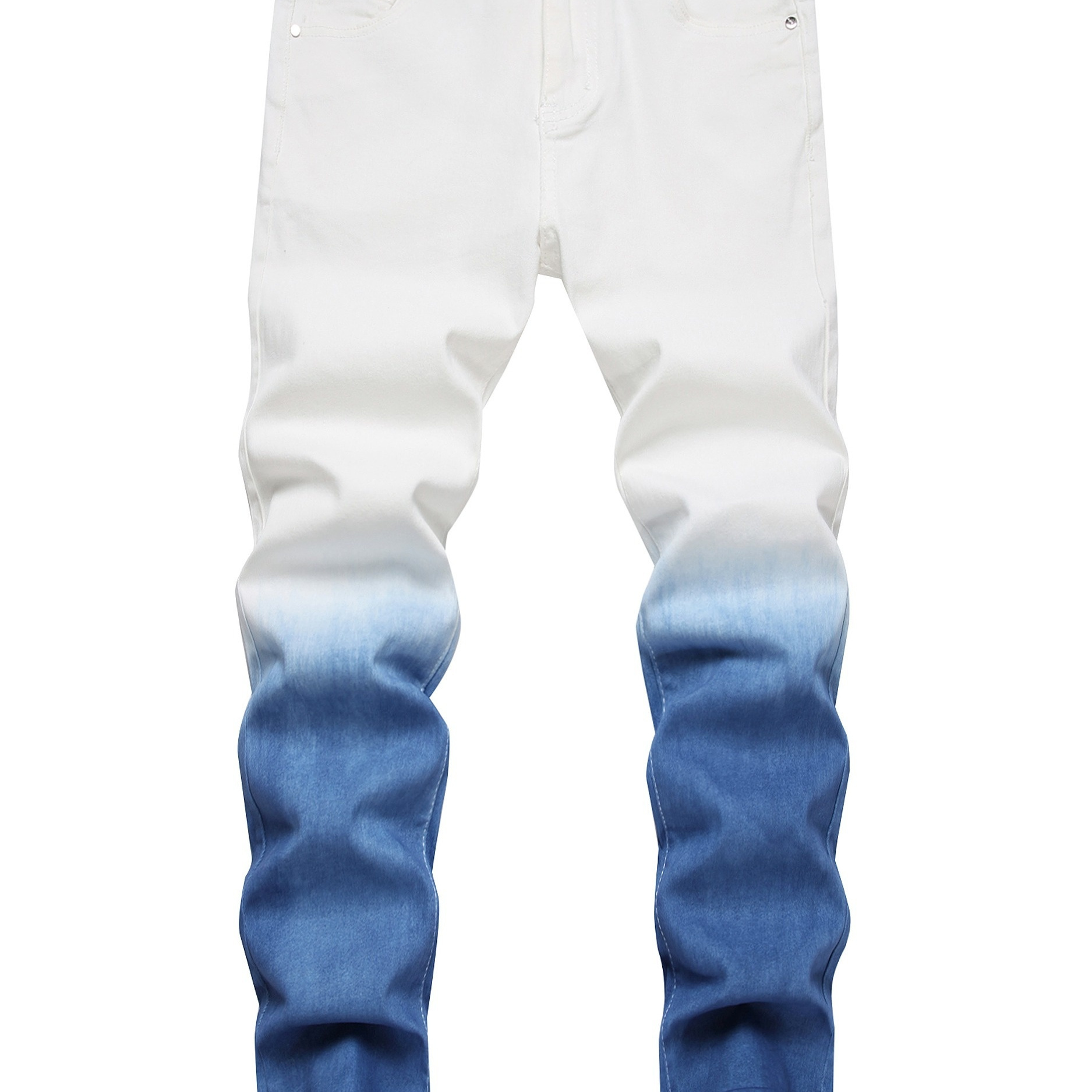 Boys Casual Gradient Slim Fit Denim Long Pants With Pocket, Kids Clothing For Spring And Autumn Outdoor