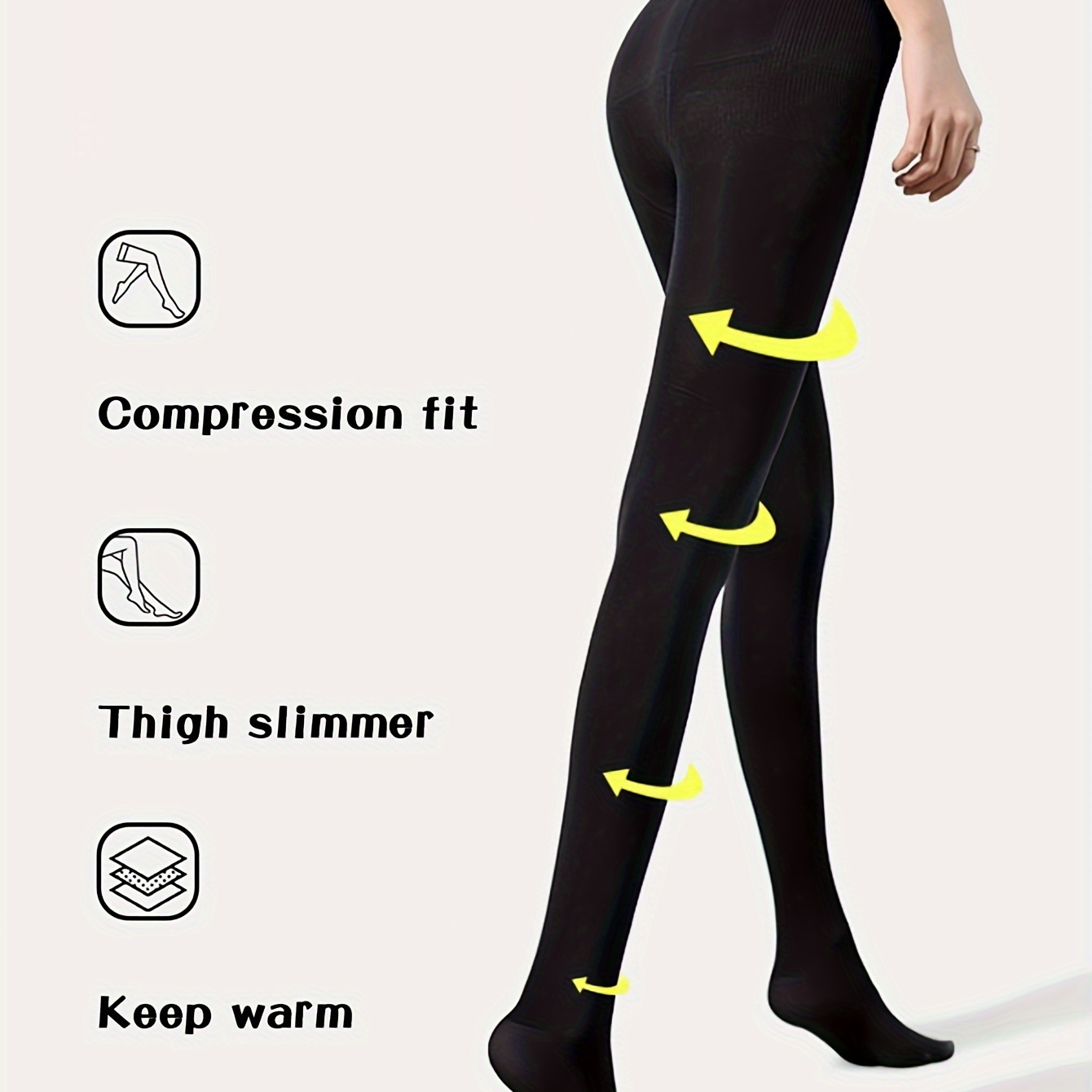 

Women's Slimming Tights - High-stretch, Non-see-through Black/nude Pantyhose For Spring & Fall