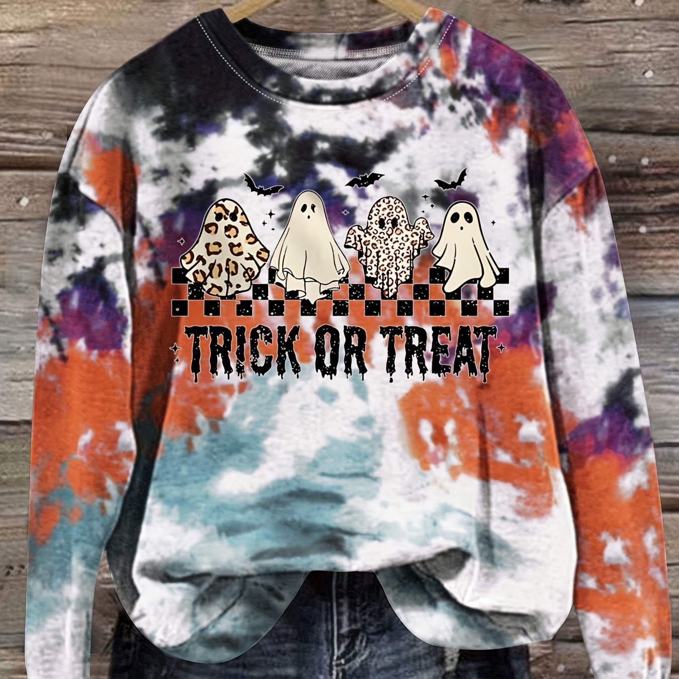 

Tie Dye Print Sweatshirt, Casual Drop Shoulder Long Sleeve Crew Neck Sweatshirt For Fall & Spring, Women's Clothing