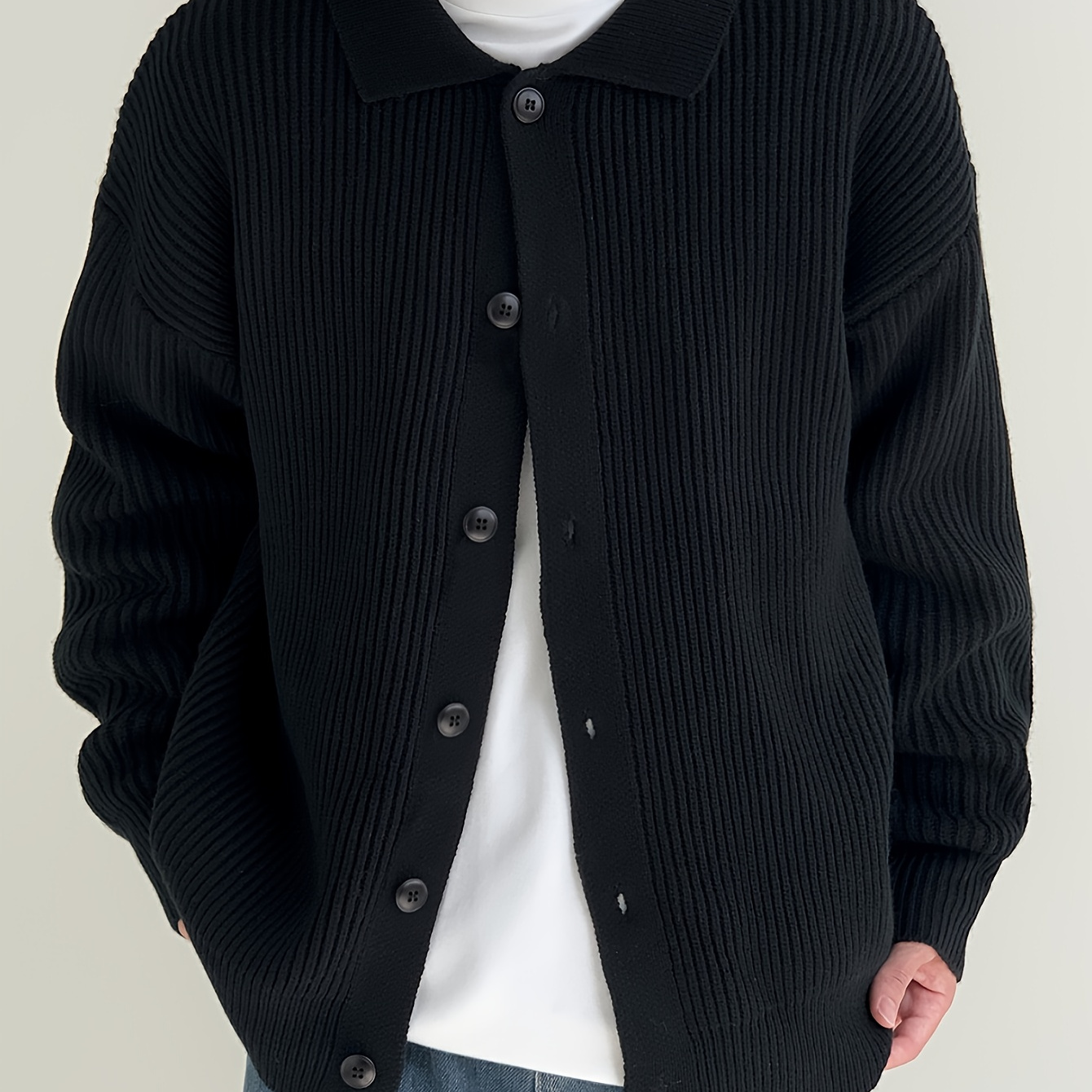 

Cardigan en à rayures pour homme, pull décontracté à manches longues et boutonné pour les activités de en hiver et en automne