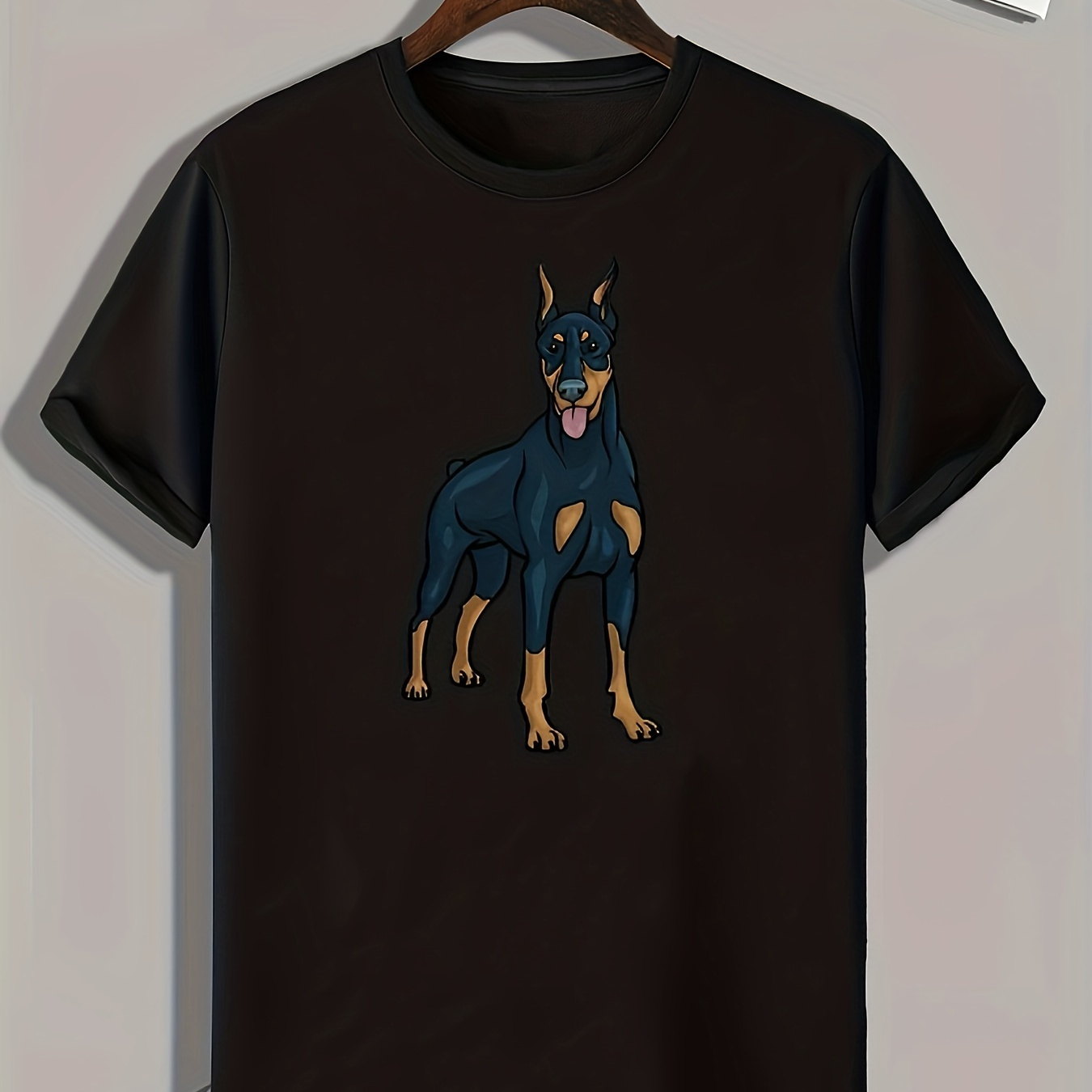 

Dog Print, Men's Graphic T-shirt, Casual Comfy Tees For Summer, Mens Clothing