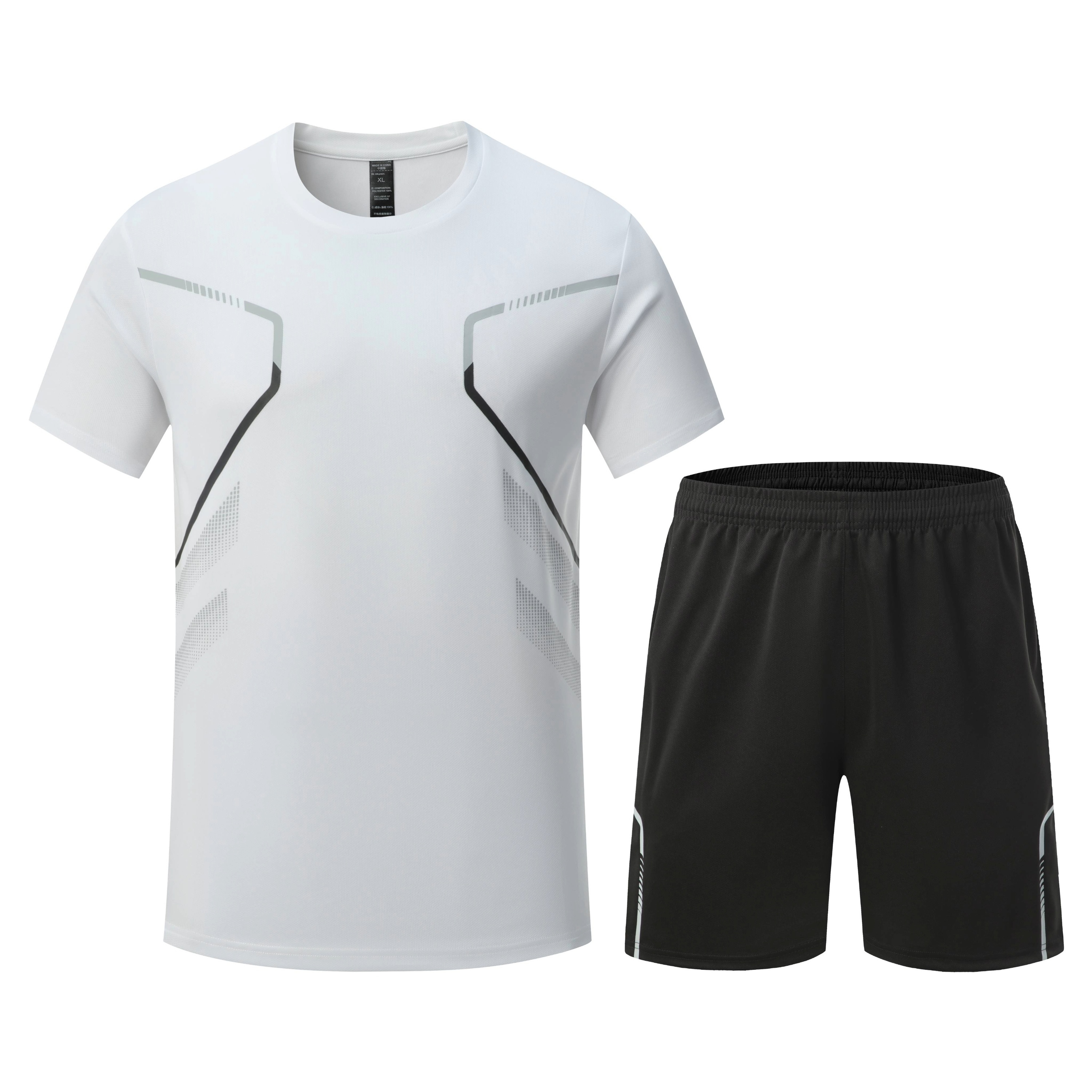 

2pcs Ensemble de sport pour homme, t-shirt à manches courtes et short à rayures, tenue décontractée à séchage rapide pour l'été, cadeau idéal.