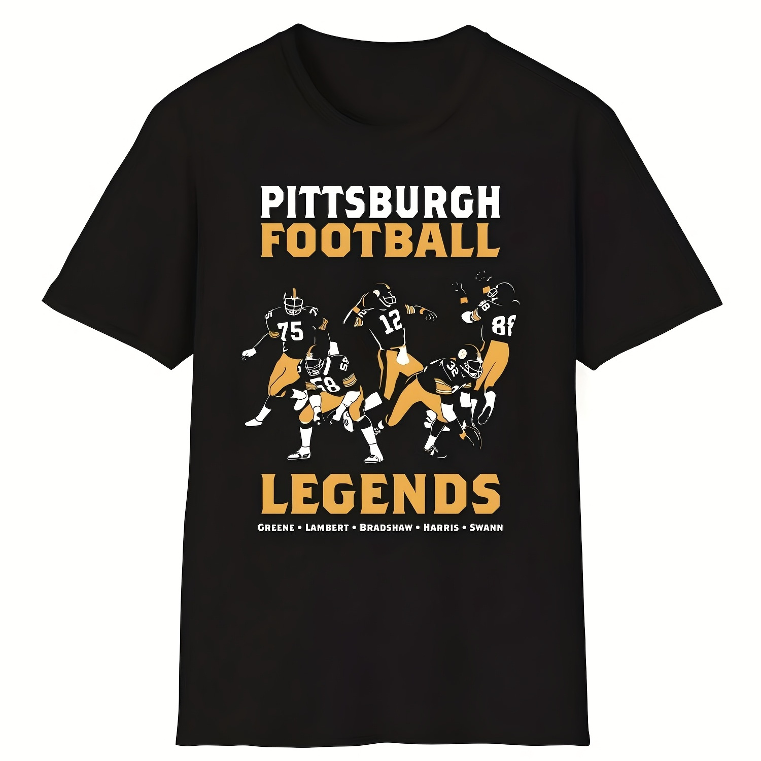 

Pittsburgh Football Men's T-shirt - Casual,, Short Sleeve, Vintage Cotton Tee With Retro Graphic Design