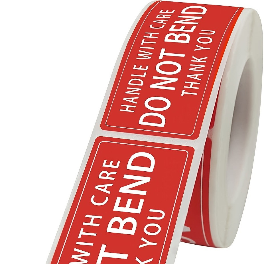 

250 Handle With Care Fragile Do Not Bend Labels - 3*1in Thank You Warning Packing Shipping Stickers With Permanent Adhesive