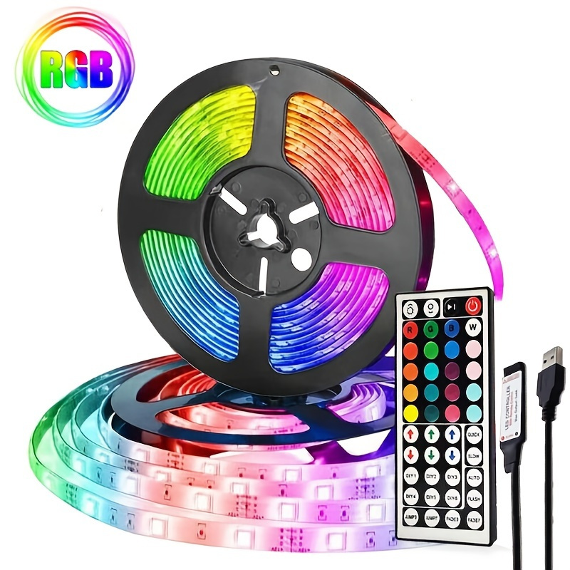 131.2ft/98.4ft Foot Led Strip Lights, Rgb 5050 Infrared 3-key/24 Key/44 Key  Controller Night Light Decoration, Living Room Decoration, Christmas Party  Bedroom Small Night Light (remote Control With Battery)