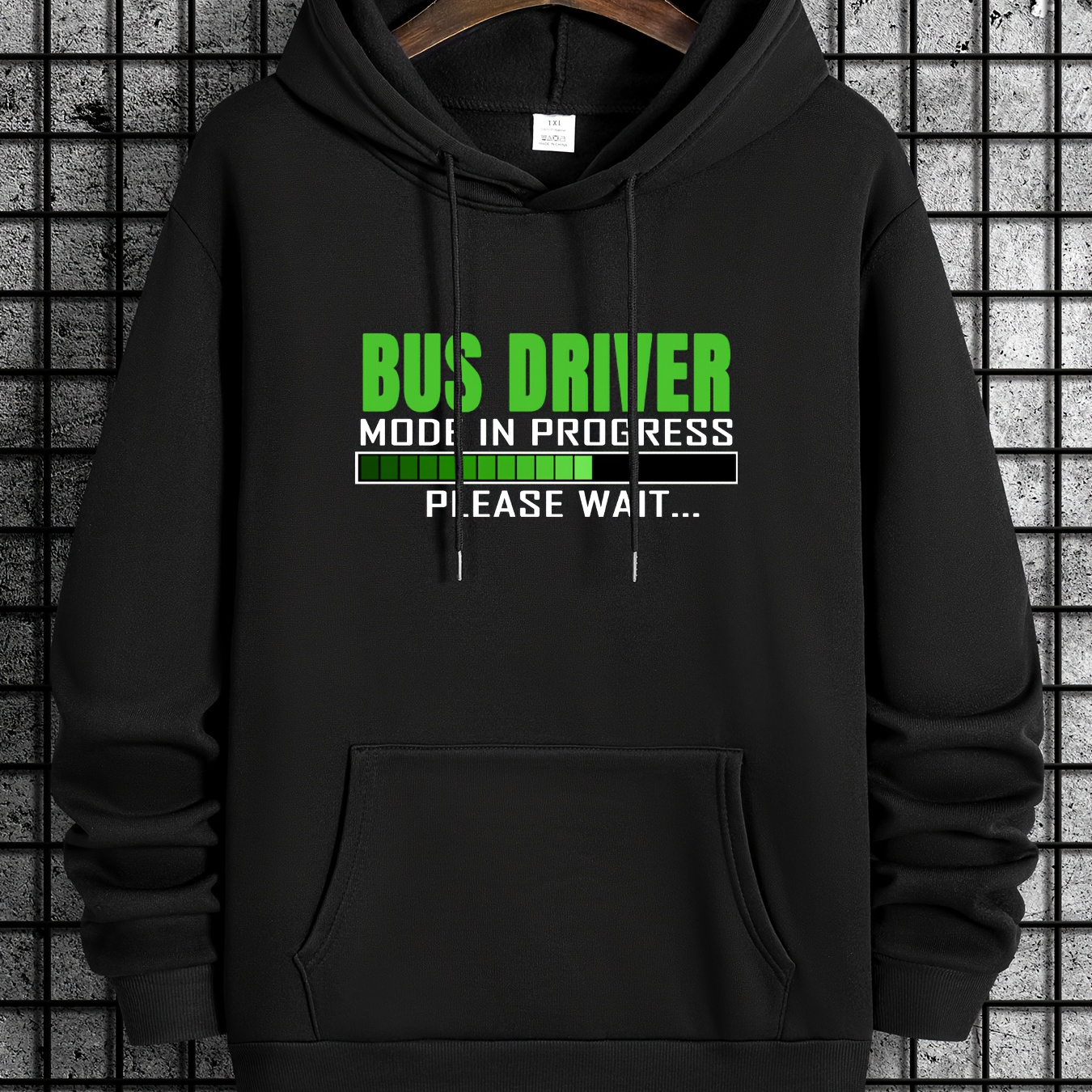 

Plus Size Men's "bus Driver" Graphic Print Hoodies Fashion Casual Hooded Sweatshirt For Fall Winter, Men's Clothing