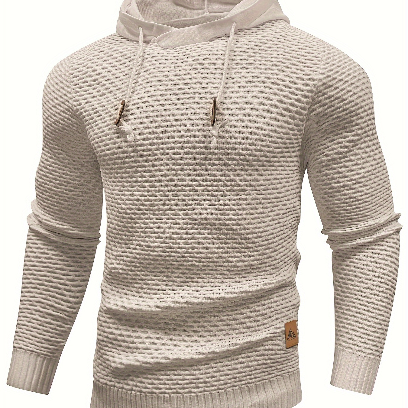 

Sweat À Capuche En Maille Gaufrée Solide Pour Hommes Pour Le Printemps Et L'automne