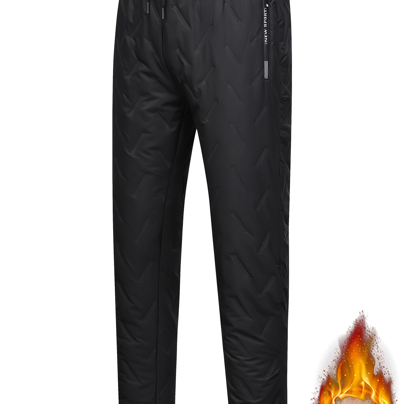 

Men's Drawstring Warm Plush Thick Pants, Casual Comfy Thermal Pants For Autumn Winter