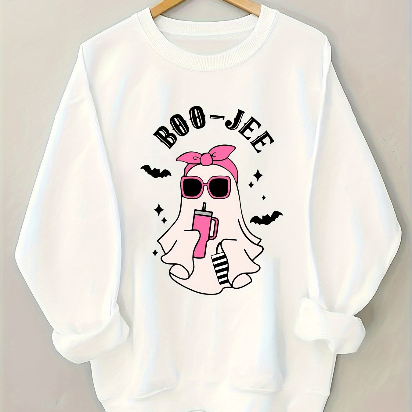 

Print Sweatshirt, Long Sleeve Crew Neck Casual Sweatshirt For Fall & Spring, Women's Clothing