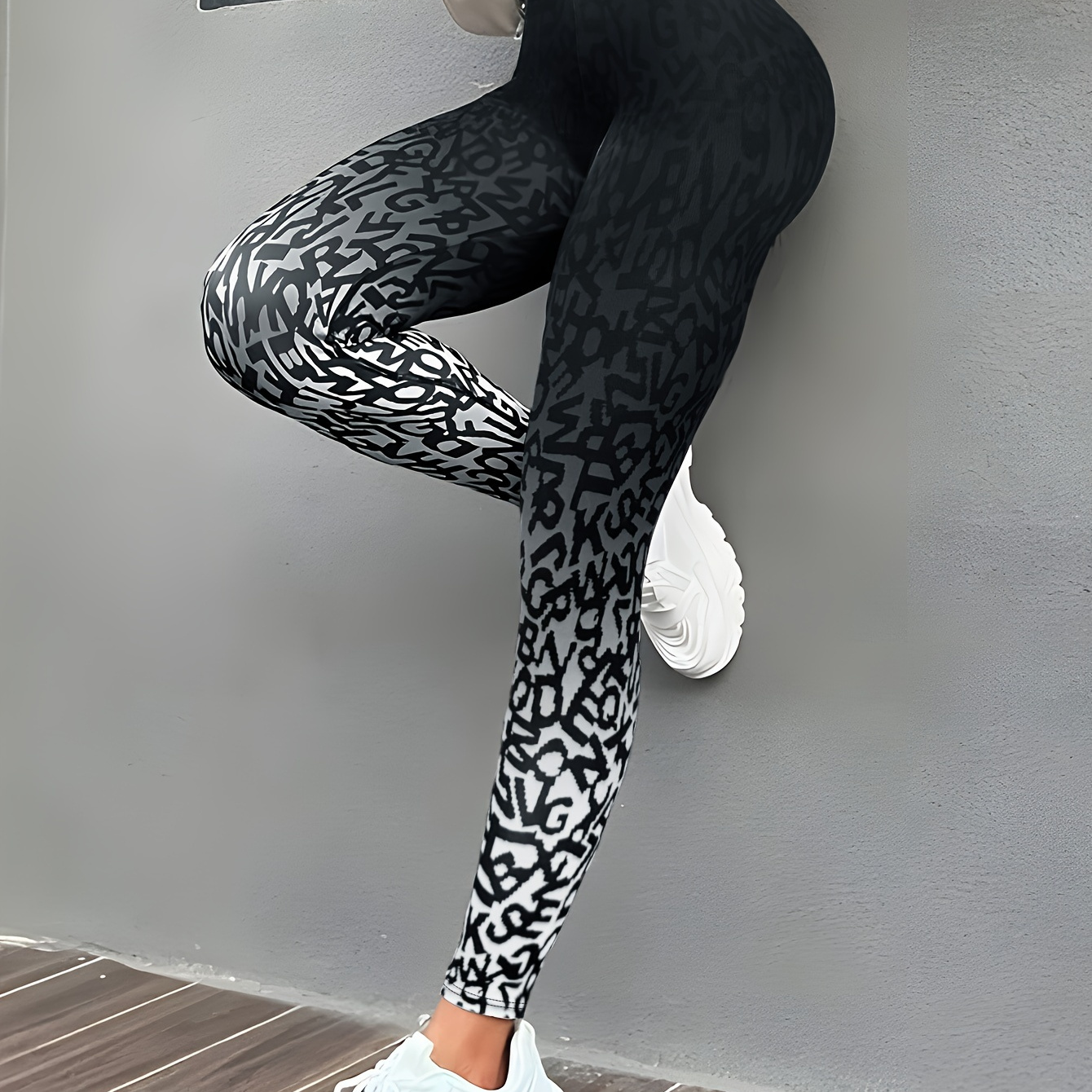 

Gradient Color High Waist Workout Leggings, Casual Skinny Stretchy Tights Leggings For , Women's Clothing