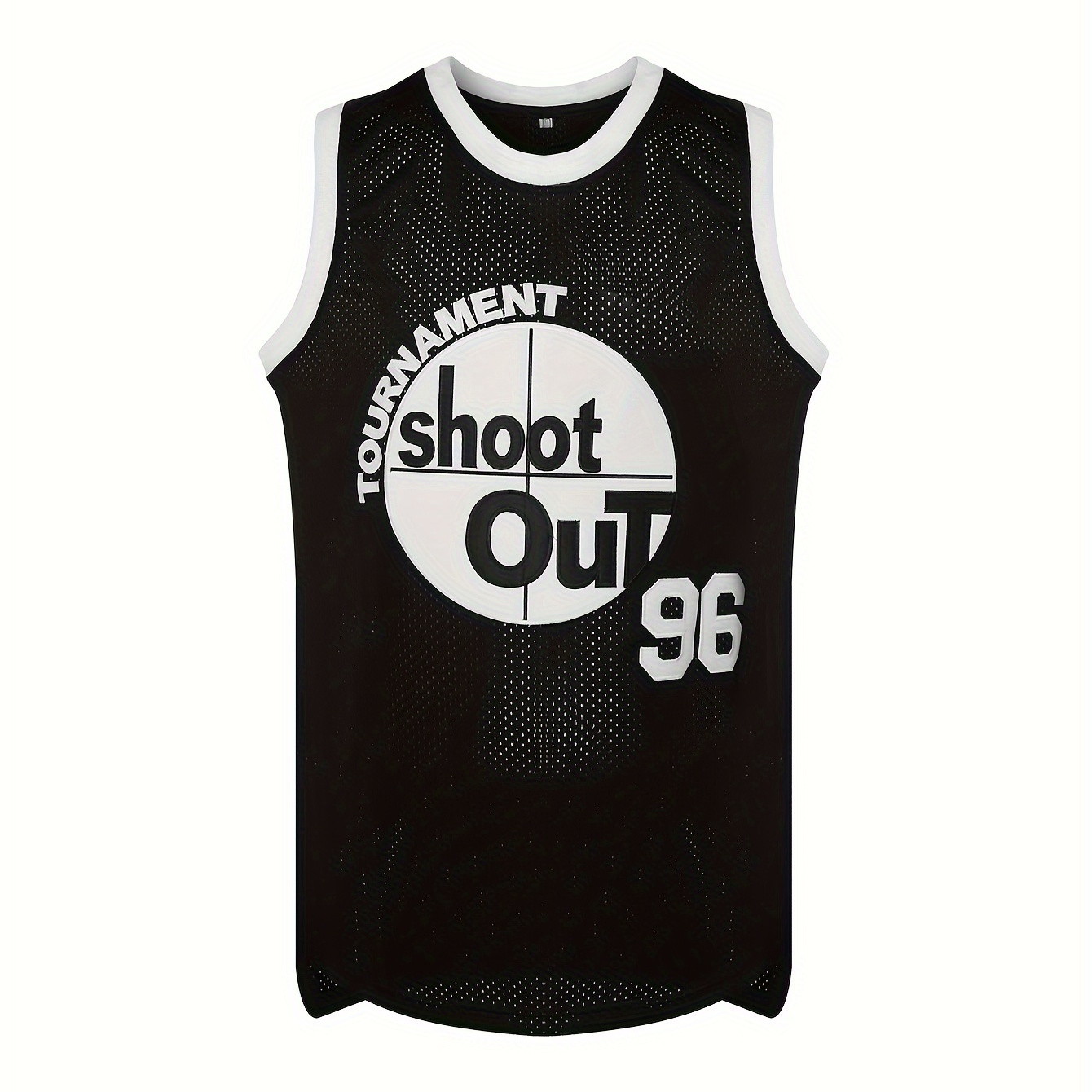 

Basketball Jersey 96 Black Embroidered Men's Basketball Shirt Polyester Crew Neck Vest Sports Casual Shirt S-3xl