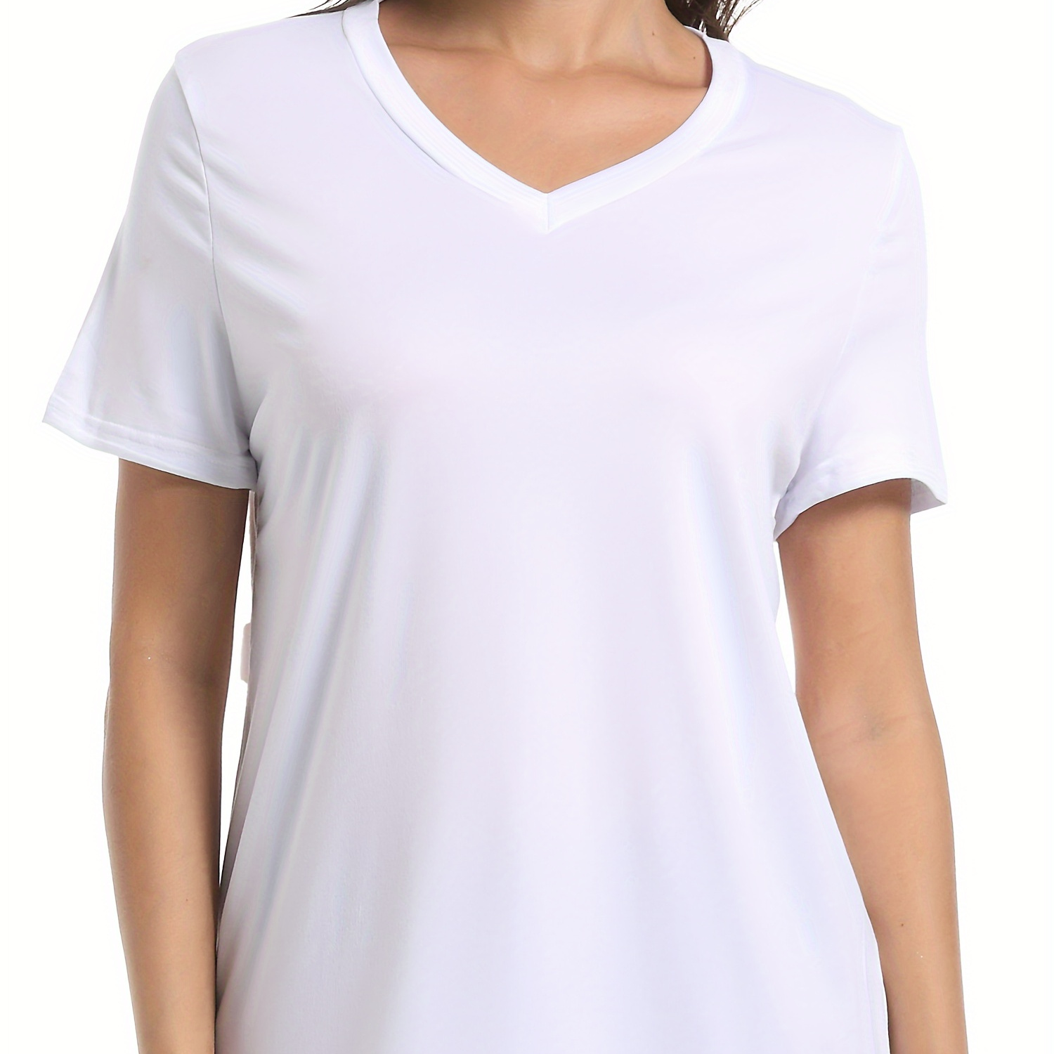 

Women's Summer Basic Tops Tees V Neck T Shirts Women's Causal Short Sleeve