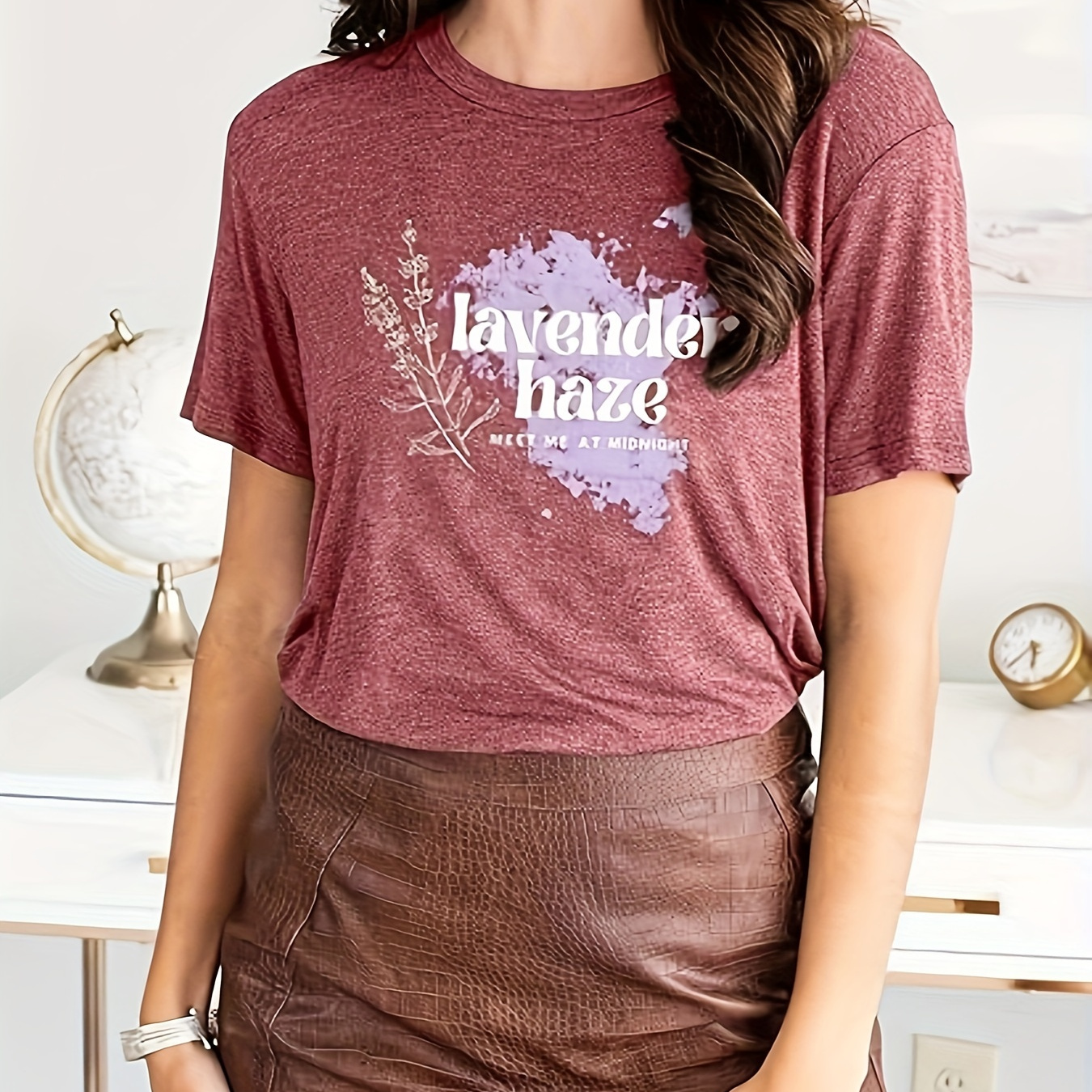 

T-shirt, Casual Crew Neck Short Sleeve Top For , Women's Clothing