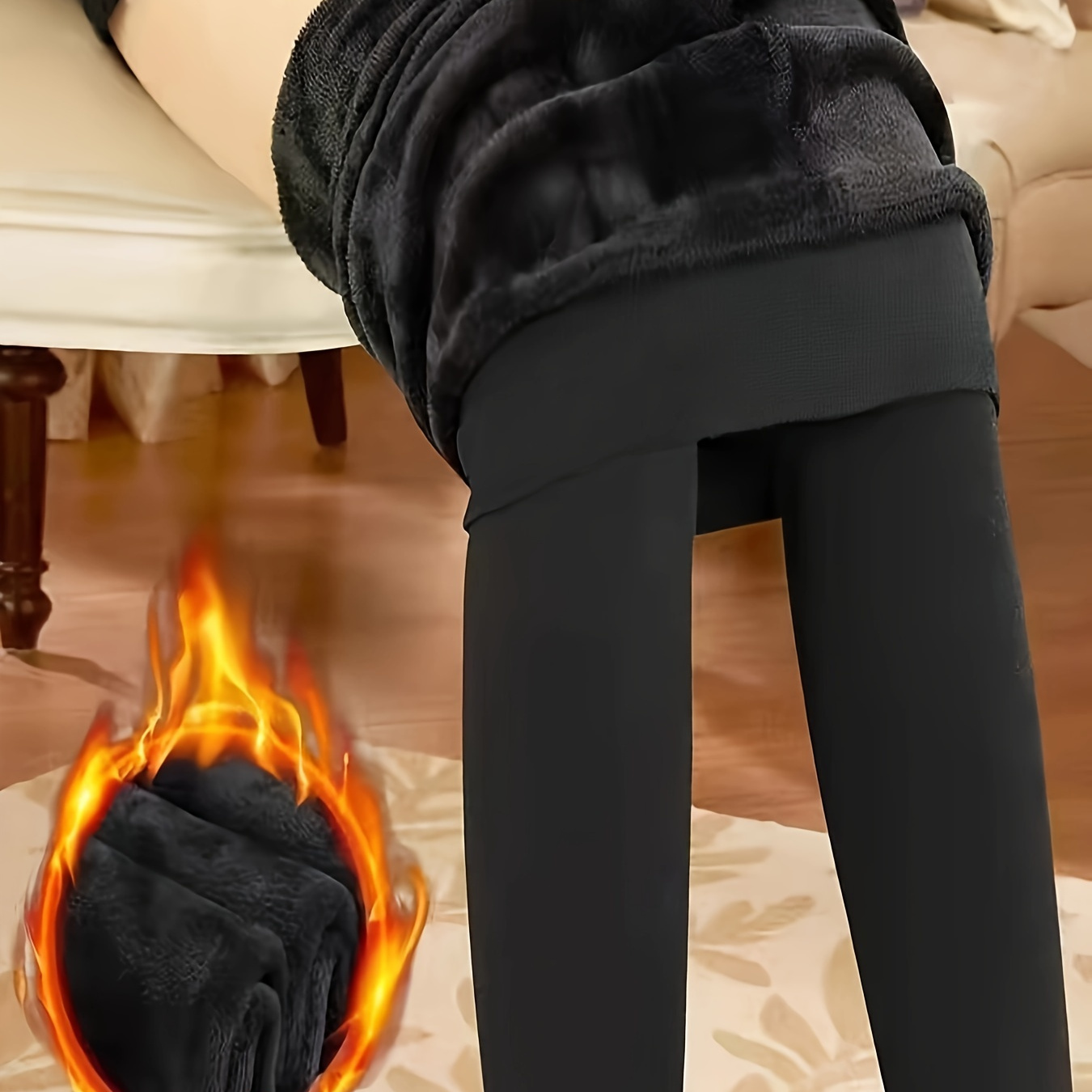

Women's Cozy Fleece-lined Yoga Leggings - High Stretch, Slimming Activewear Pants For Fall/winter