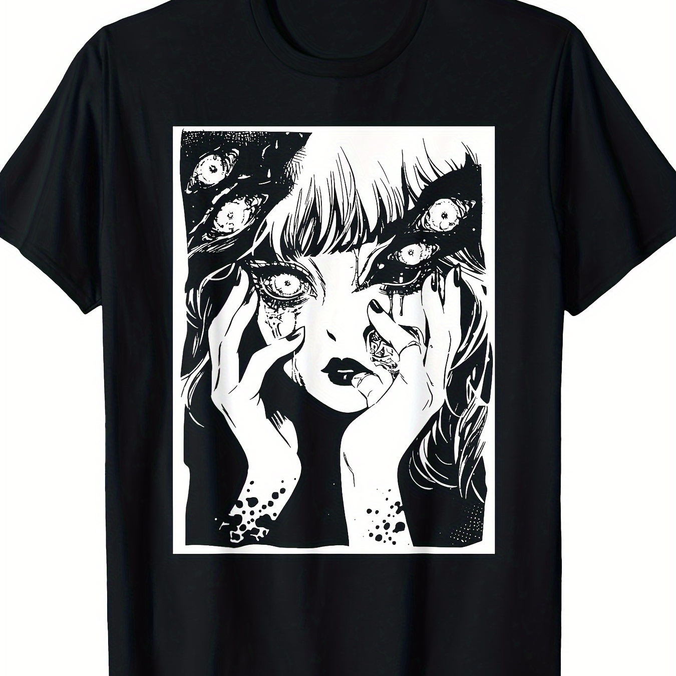 

Edgy Creepy Horror Anime Manga Weird Japan Japanese Harajuku T-shirt-220g