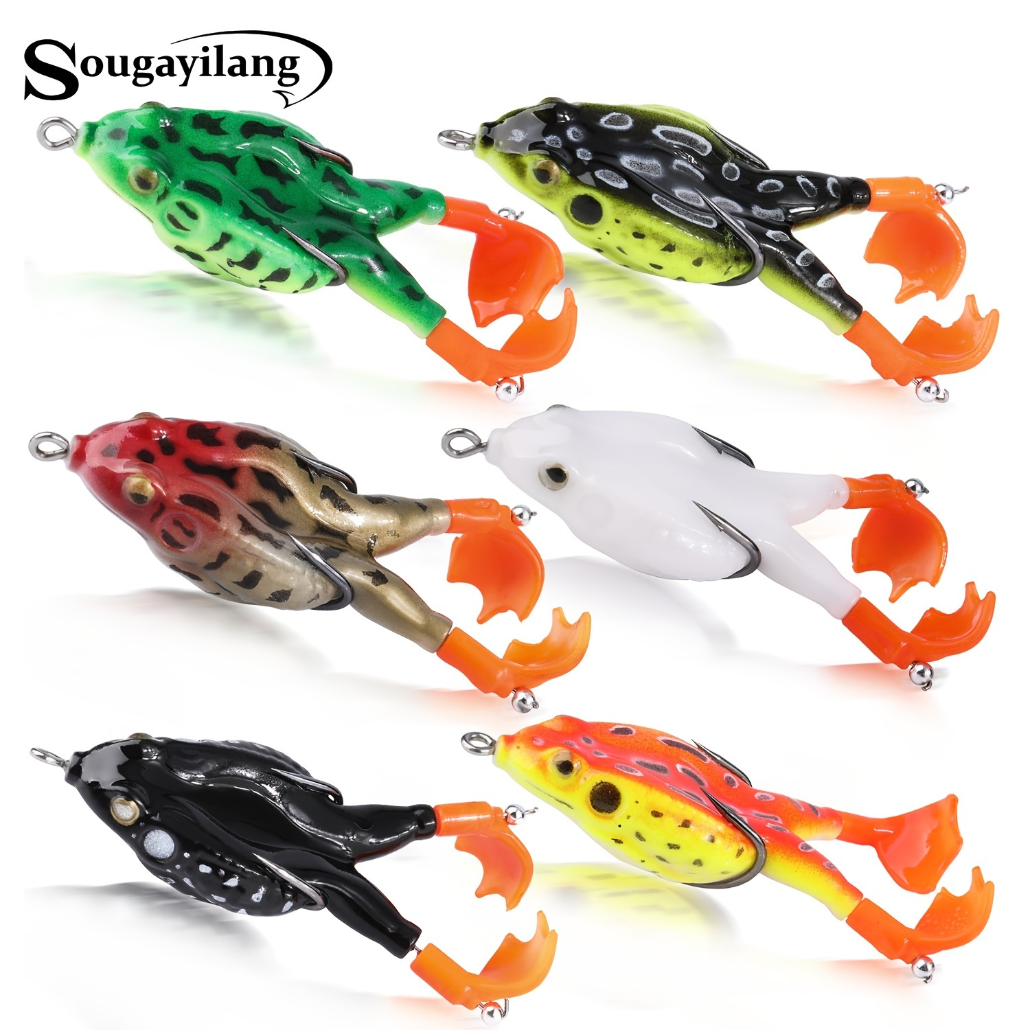 Sougayilang 6pcs Soft Frog Shaped Fishing Baits 9cm 3 - Temu